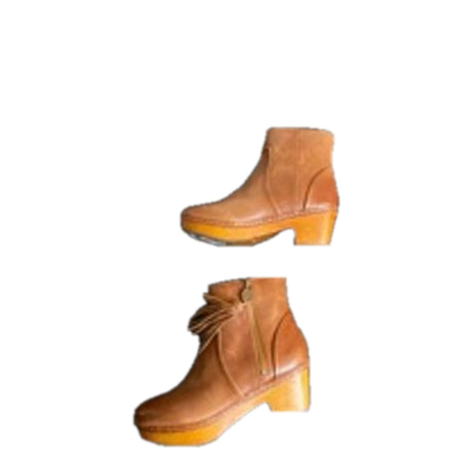 Patricia Nash Patricia Nash Tan Leather Tassel Ankle Boots Wooden Heel 6M Size US 6 / IT 36 - 6 Thumbnail