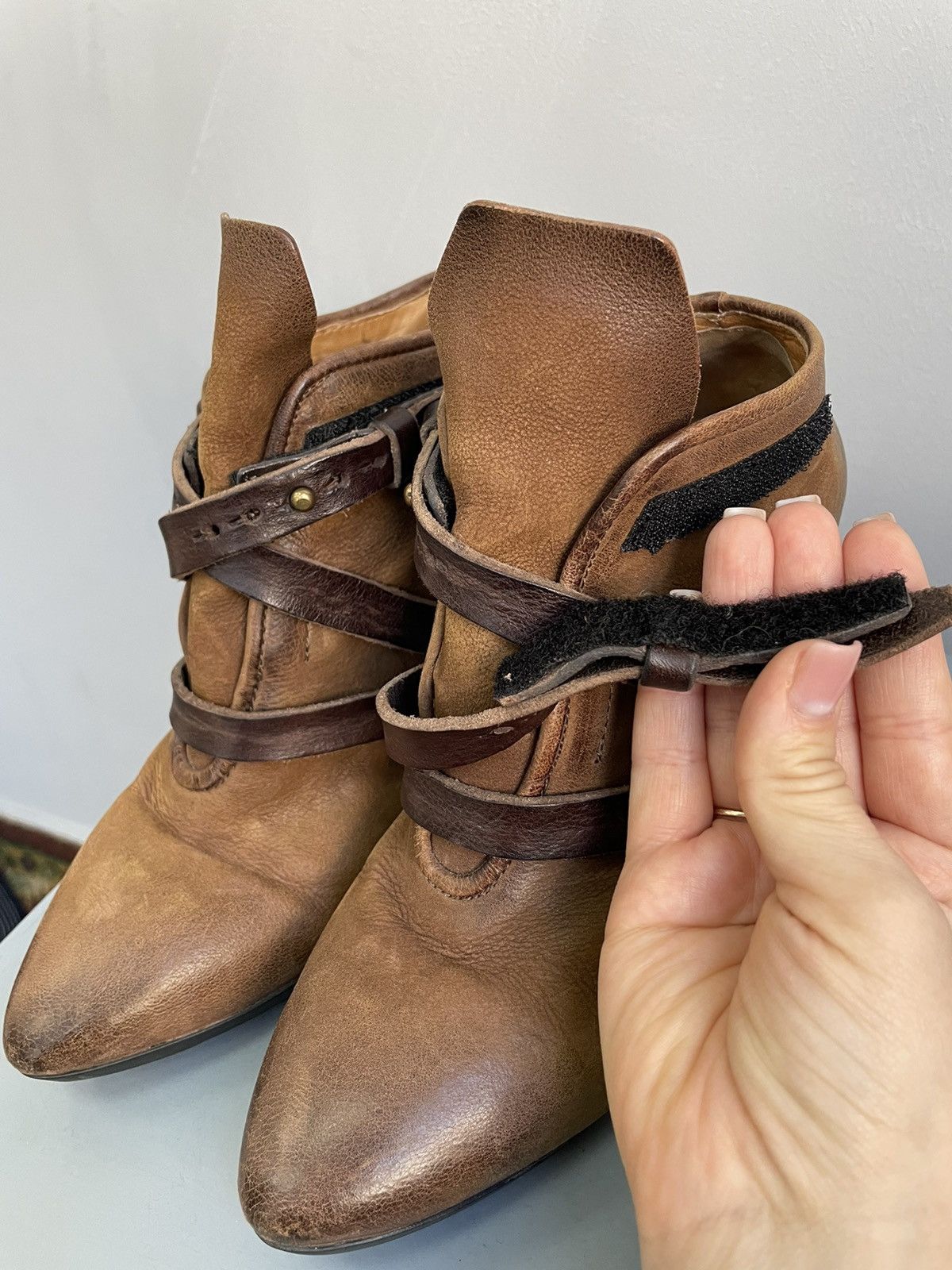 Japanese Brand × Vintage Vintage AS 98 LEATHER BOOTS Cowboy western Shoes USA Size US 8 / IT 38 - 6 Thumbnail