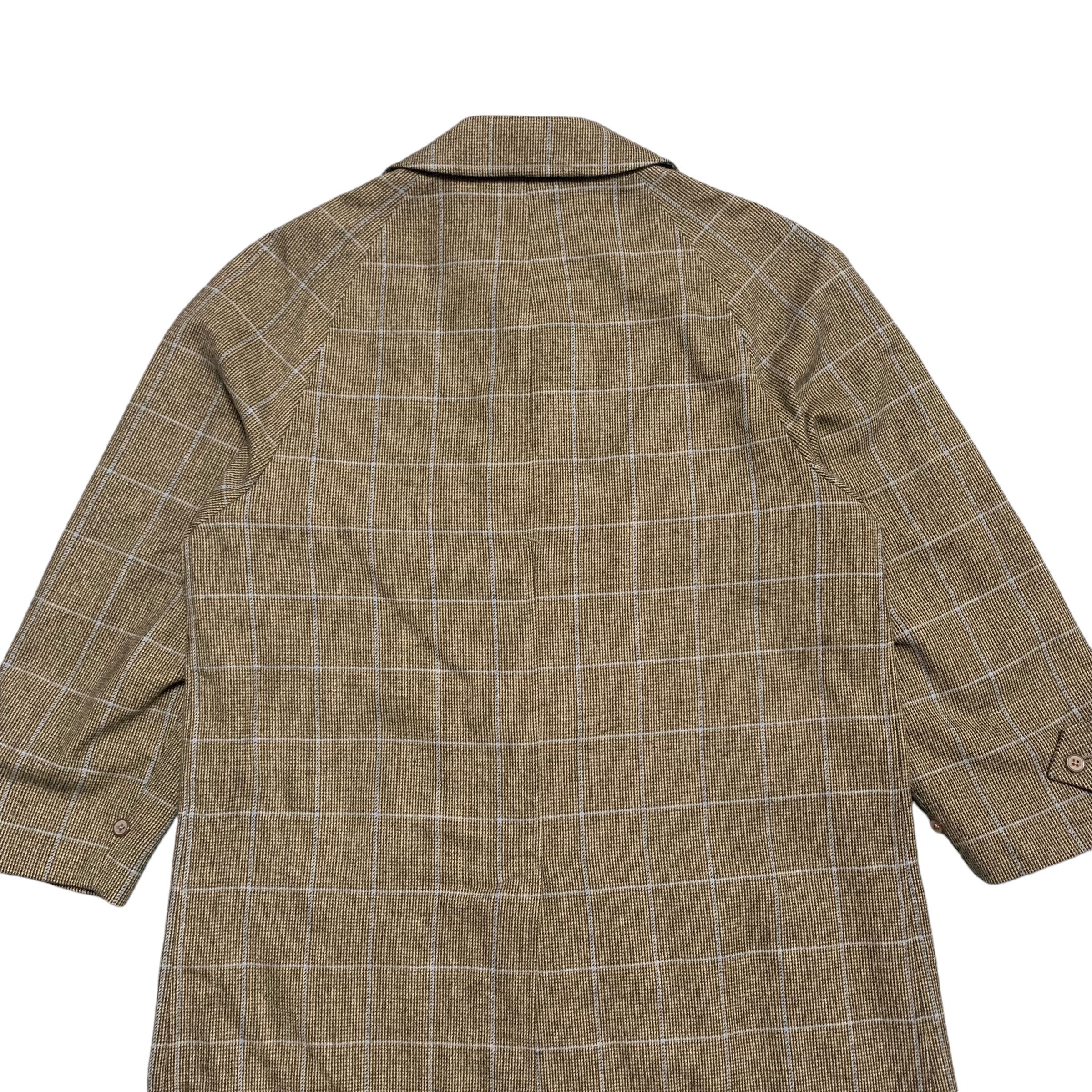 Burberry Vintage 80s Burberrys Checkered Wool Coat Size US L / EU 52-54 / 3 - 9 Thumbnail