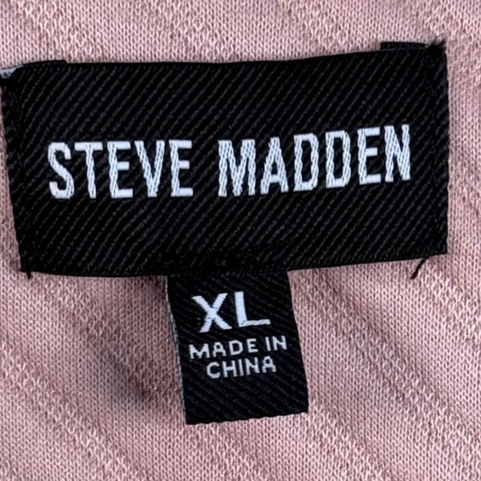 Steve Madden Steve Madden XL Women Trench Coat Knit Tie Waist Mid-Length Pink Ribbed Textured Solid Size XL / US 12-14 / IT 48-50 - 2 Thumbnail