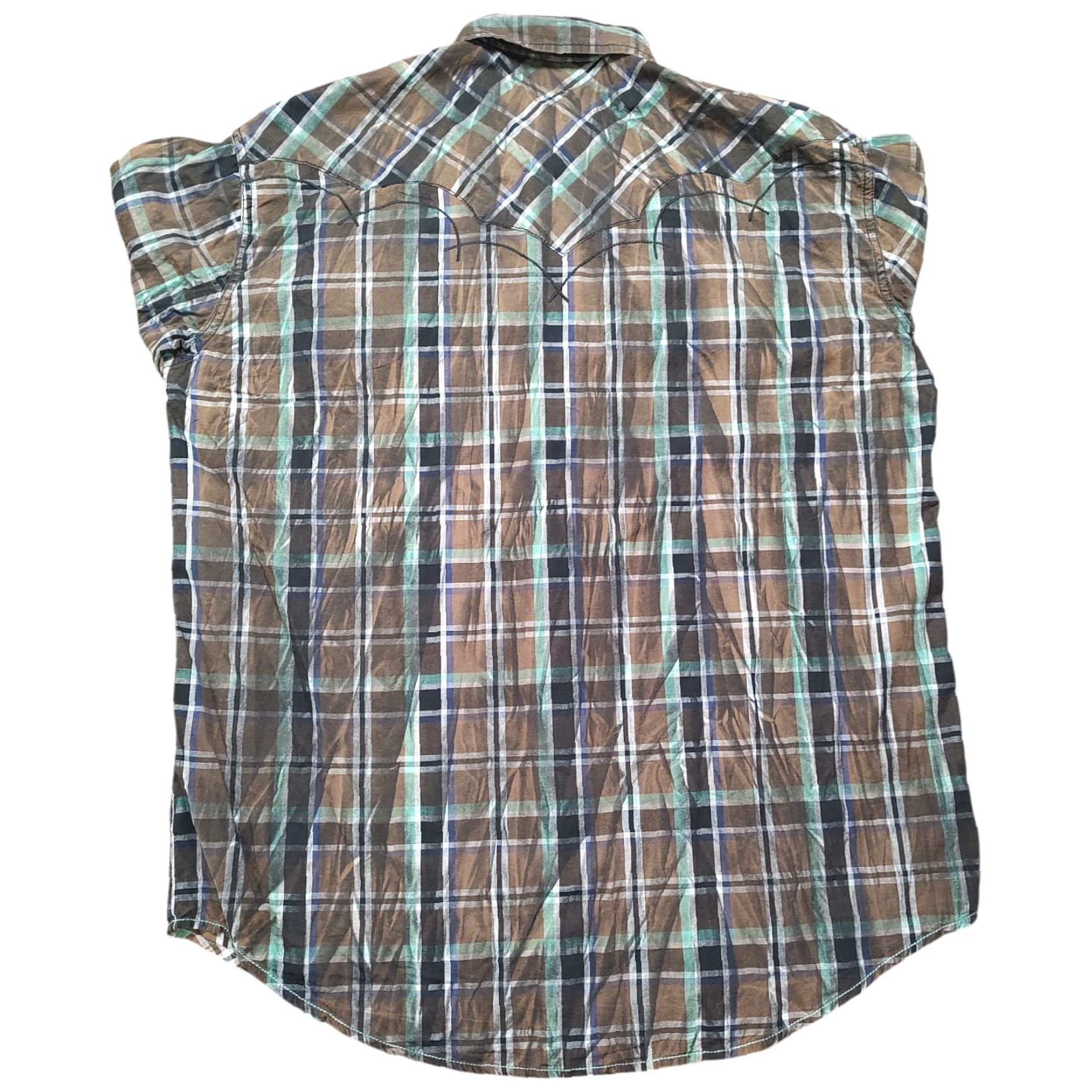 Vintage VINTAGE Cowboy Up Western Brown Plaid Pearl Snap Shirt Mens Large Casual Western Size US L / EU 52-54 / 3 - 3 Thumbnail