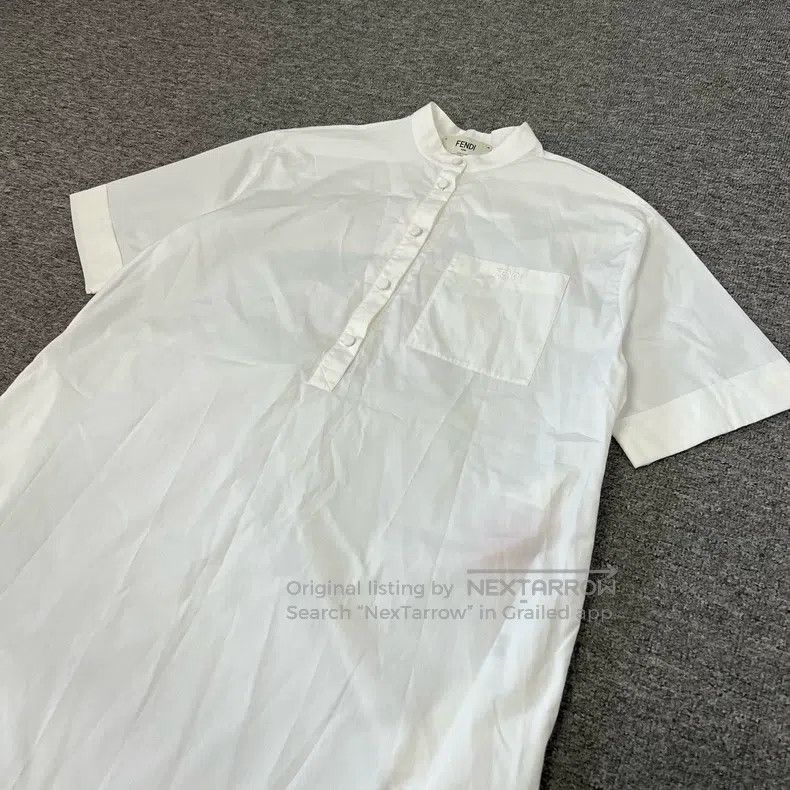 Fendi Fendi Embroidered Logo Shirt Dress Size XXS / US 00 / IT 34 - 3 Thumbnail