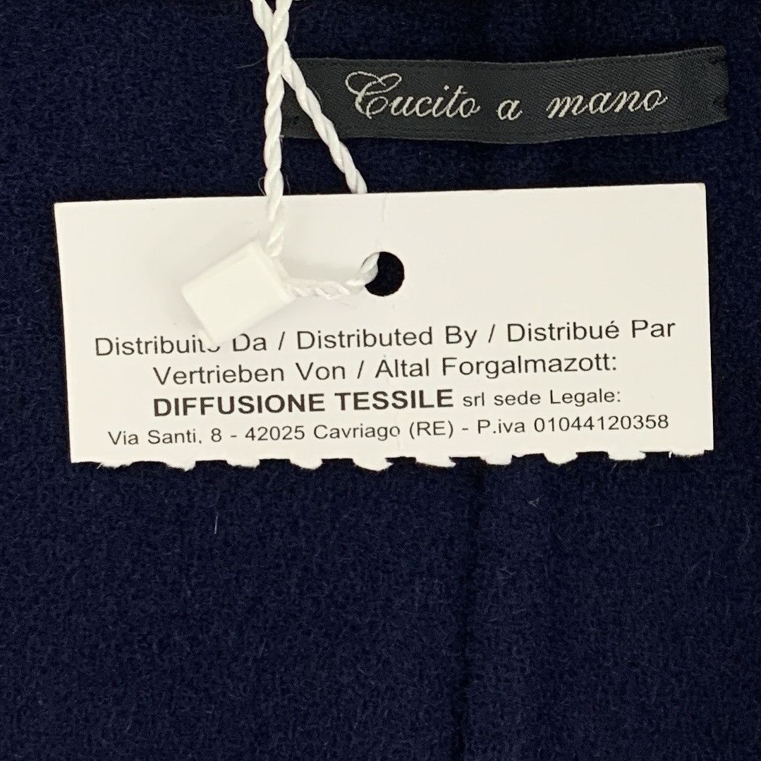 Max Mara MaxMara Dark Blue Wool Short Sleeve Coat K26WX Size L / US 10 / IT 46 - 7 Thumbnail