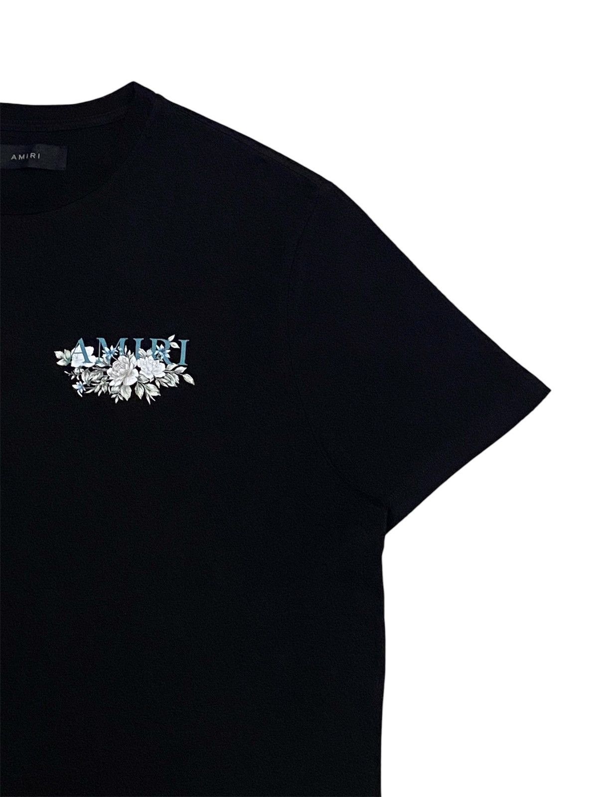 Amiri Amiri Floral Logo Black T-Shirt Size US L / EU 52-54 / 3 - 5 Thumbnail