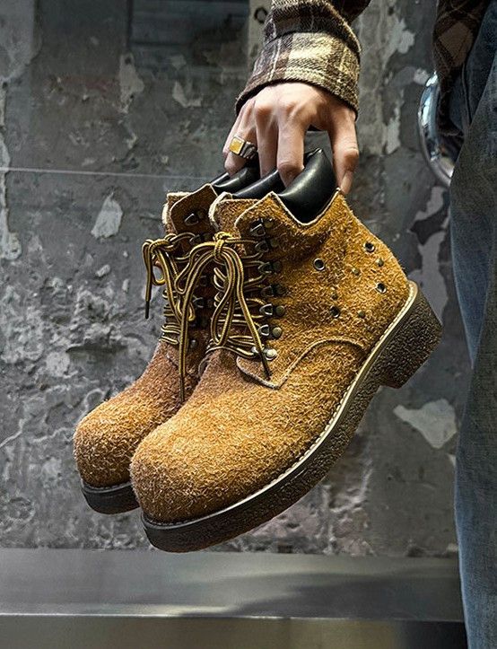 Japanese Brand Studded Platform Boots, Workwear Ankle Boots Size US 9 / EU 42 - 4 Thumbnail