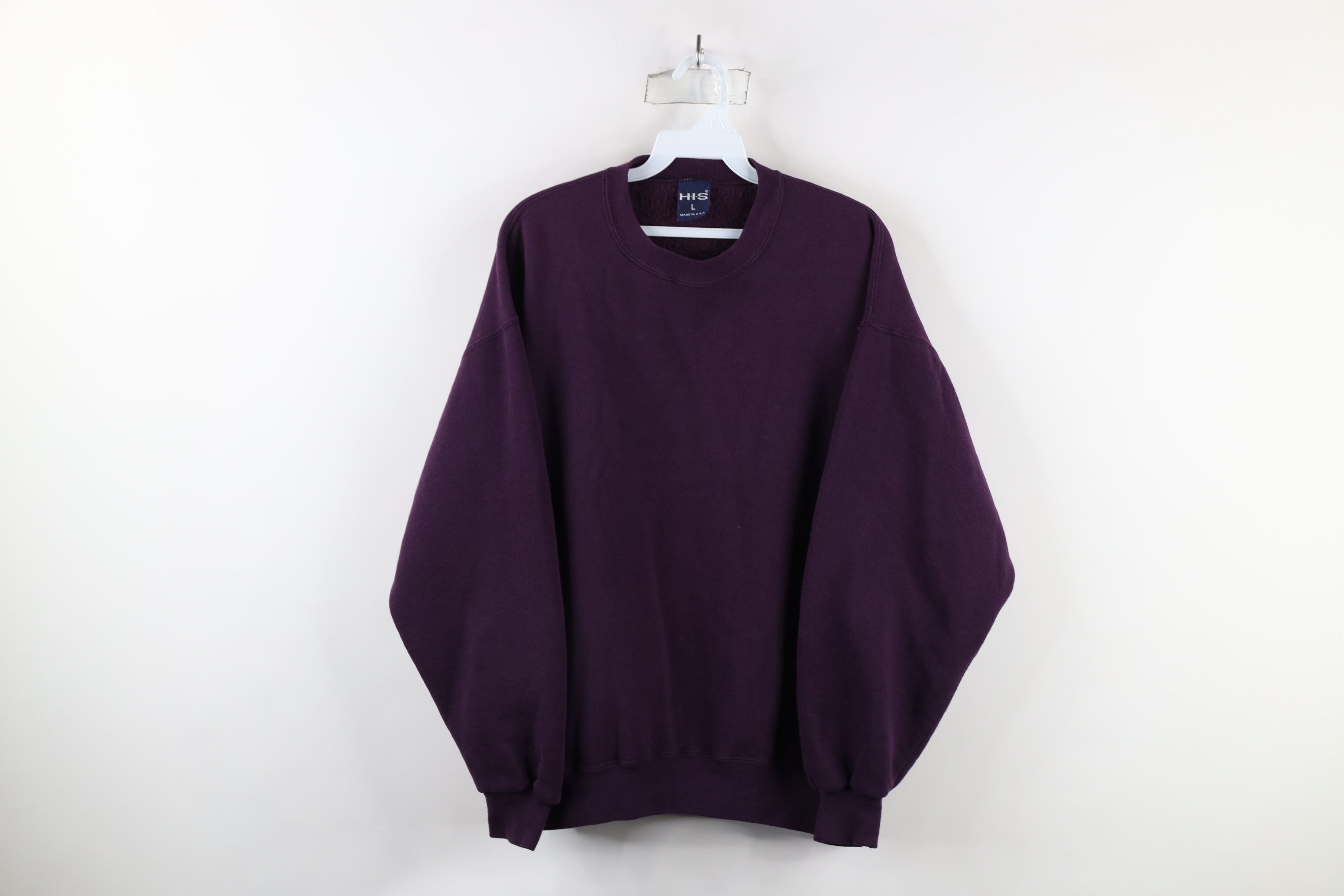 Vintage Vintage 90s Streetwear Crewneck Sweatshirt Eggplant Purple Size US L / EU 52-54 / 3 - 1 Thumbnail