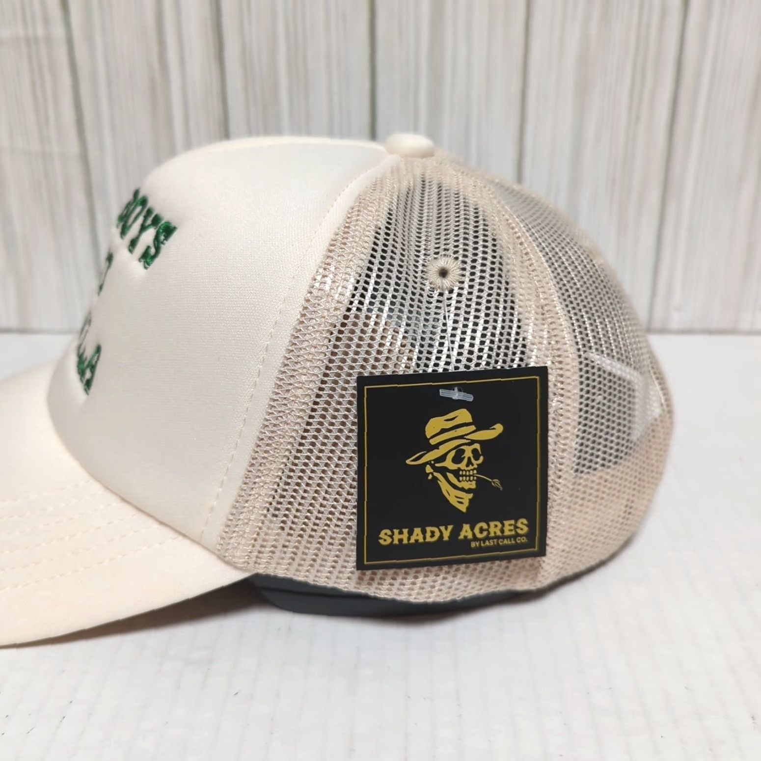 Vintage Shady Acres Hat Trucker Cap Snap Back White Cream 90s Dad Nature Outdoor USA Mens Hats Size ONE SIZE - 5 Thumbnail