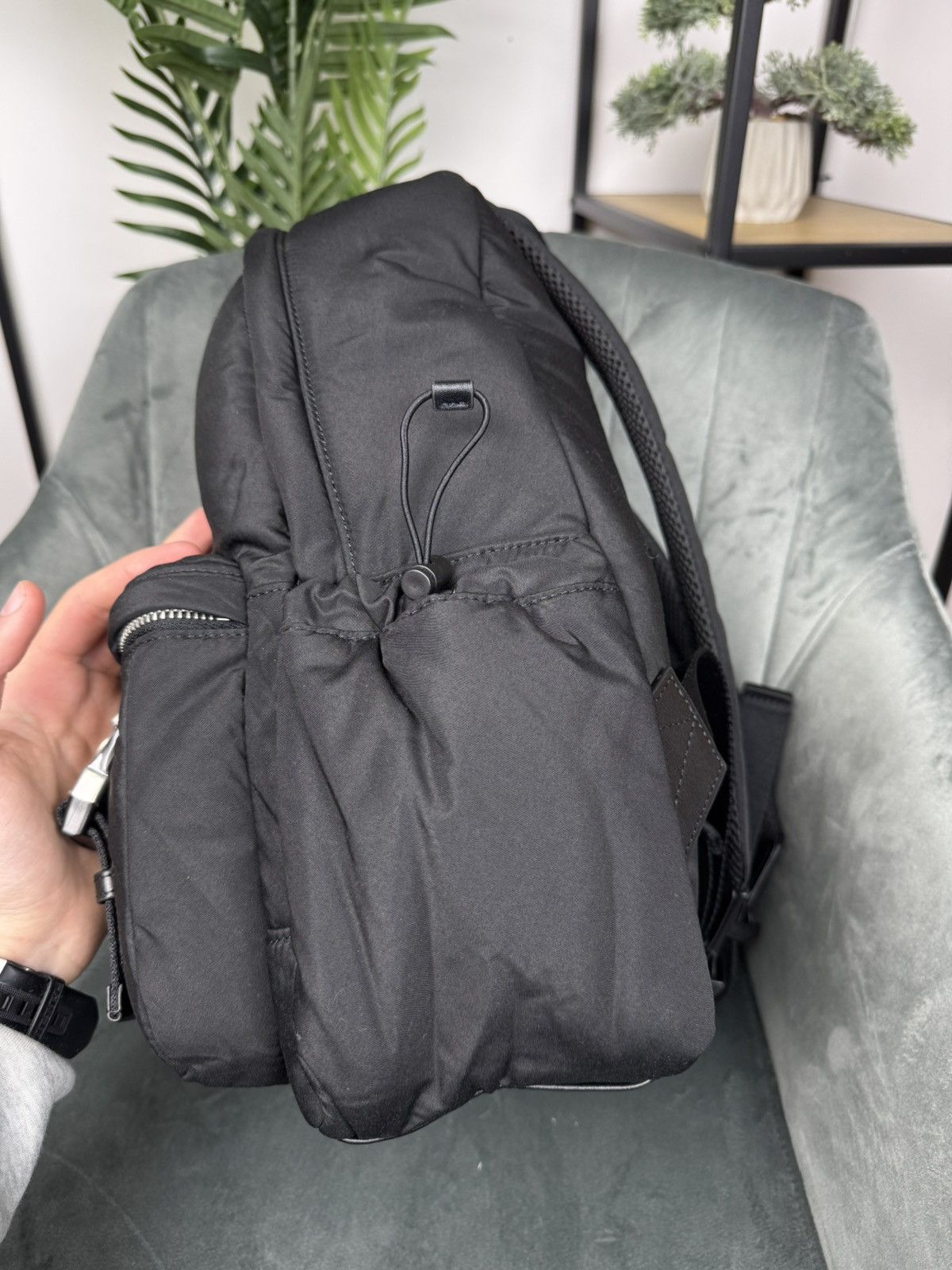 AMI × Designer AMI Paris Ami de Coeur Backpack Black OS Unisex Neylon Size ONE SIZE - 9 Thumbnail
