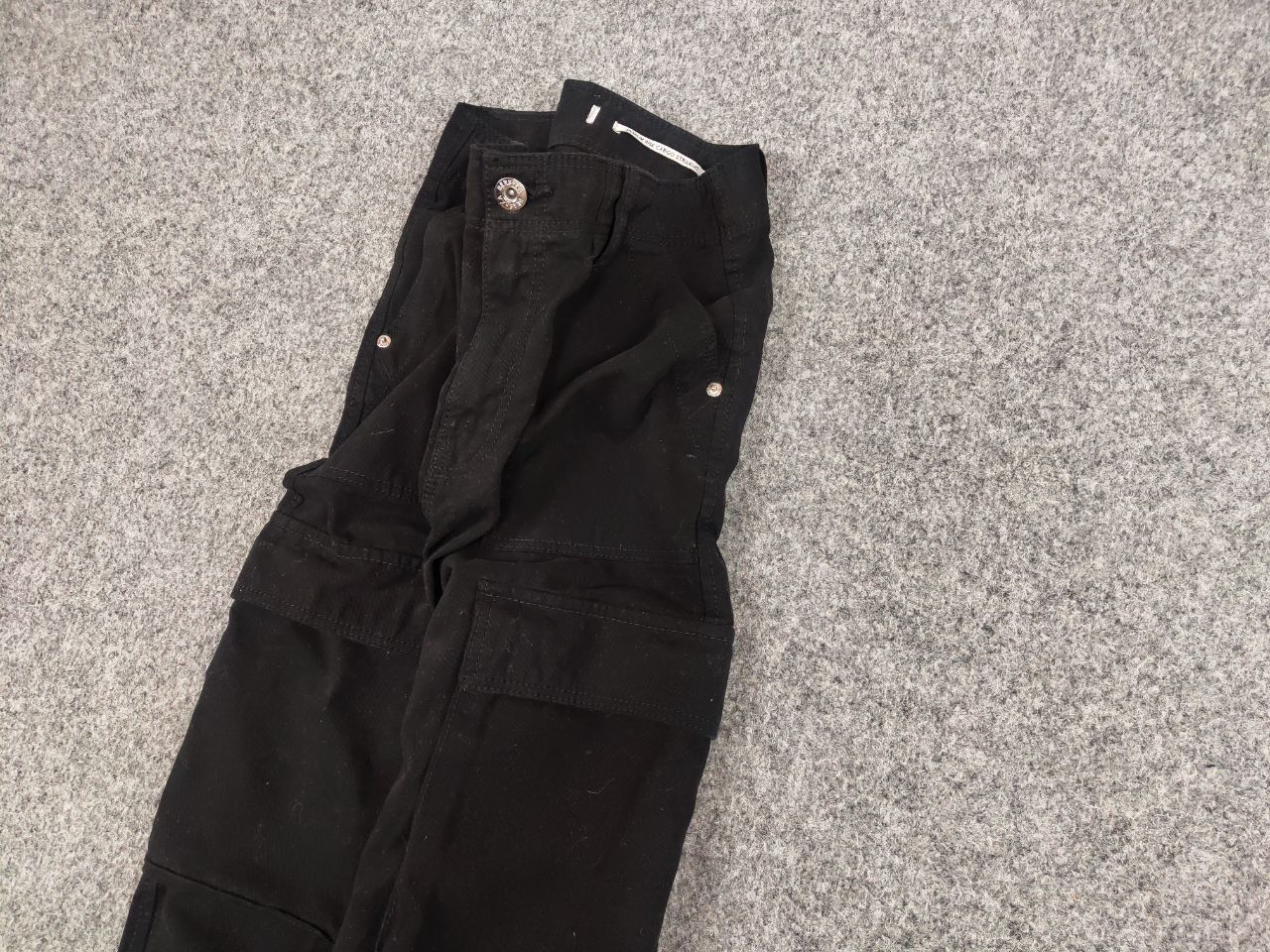 Japanese Brand Vintage 90's Japanese Black Baggy Cargo Pants Y2K Hype Style Size US 29 - 4 Thumbnail