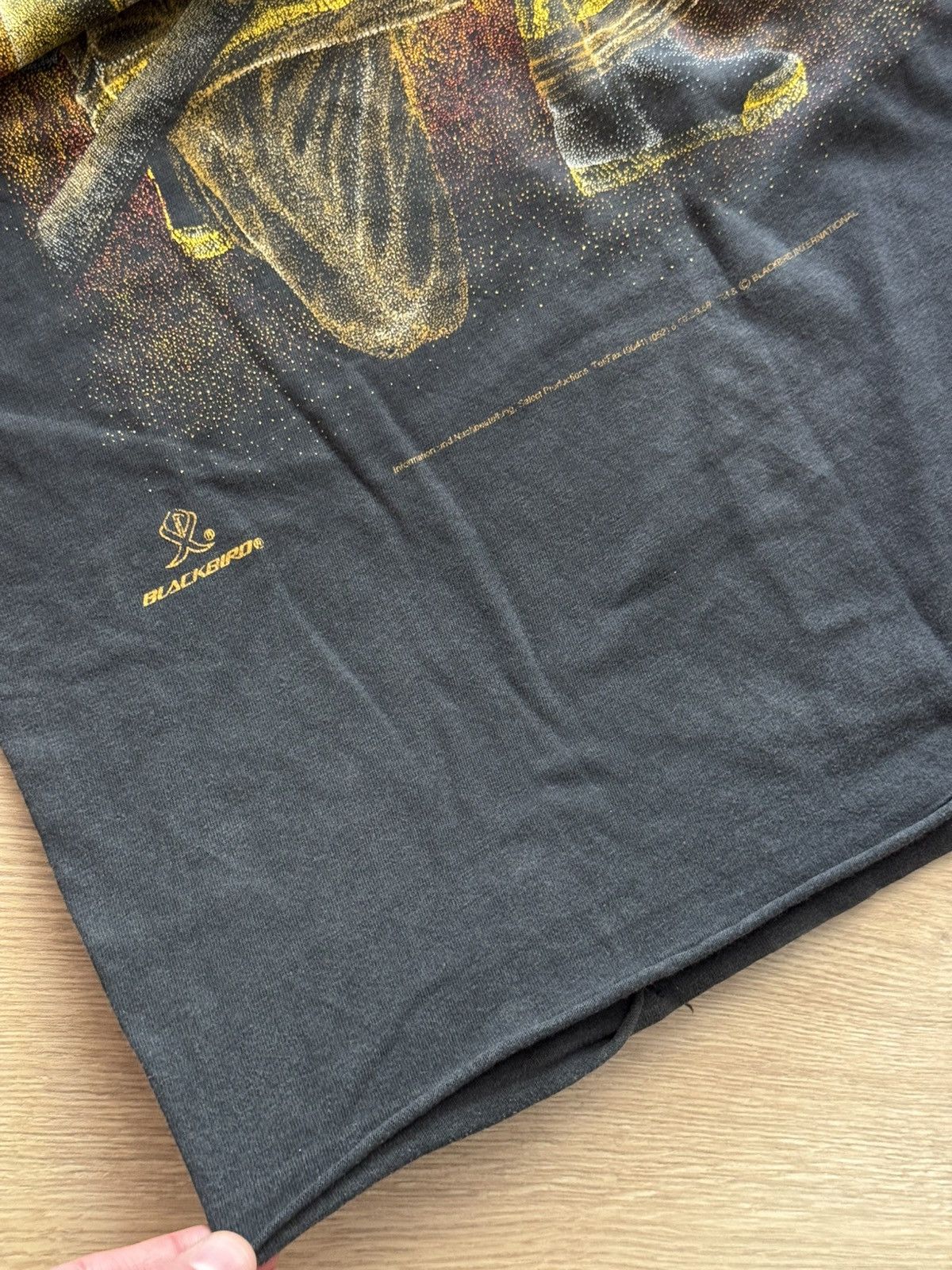 Hanes Vintage 90’s Hanes Blackbird Fire Fighter Sunfaded USA Shirt Size US L / EU 52-54 / 3 - 6 Thumbnail