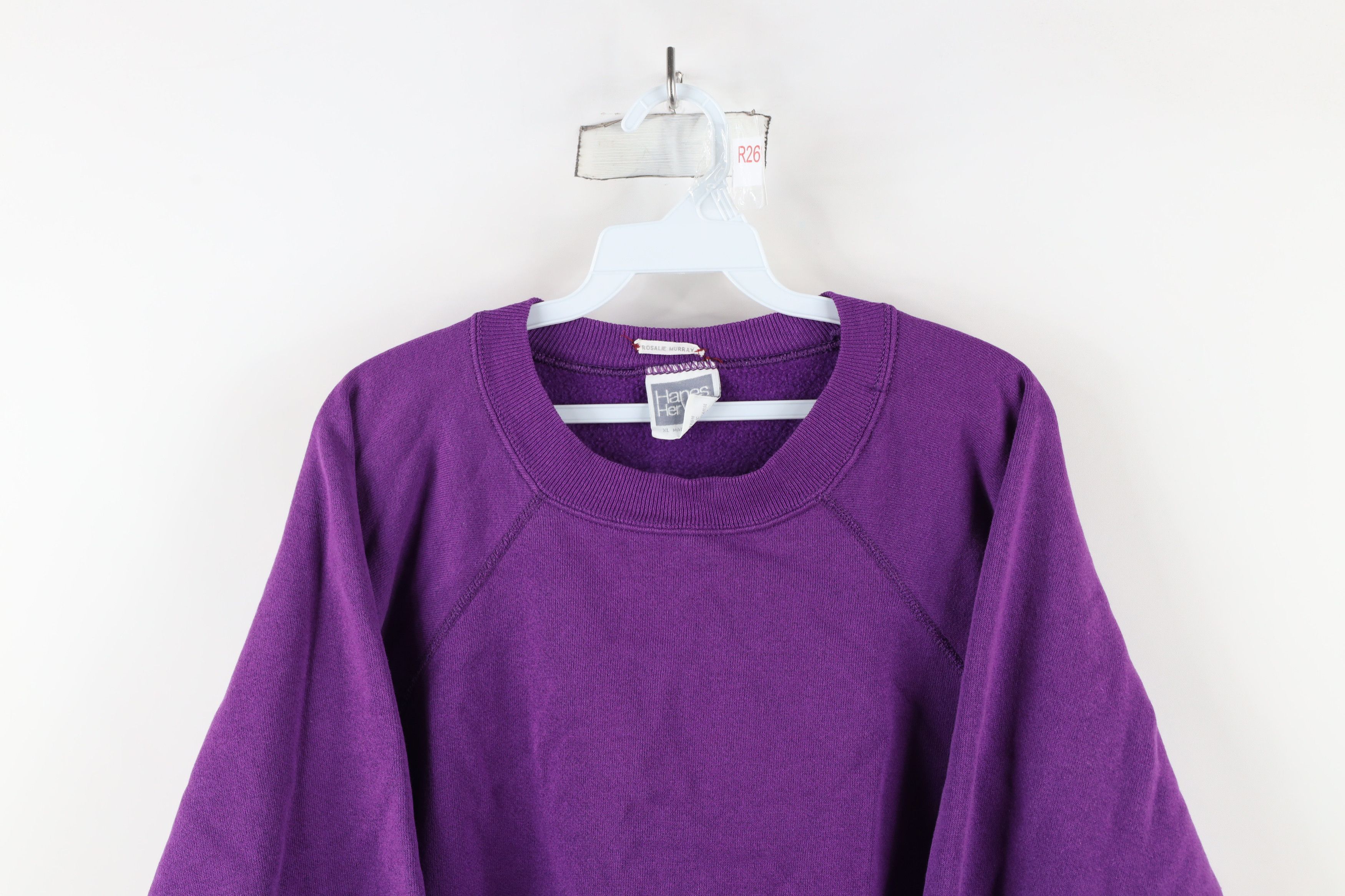 Vintage Vintage 90s Streetwear Blank Crewneck Sweatshirt Purple USA Size XL / US 12-14 / IT 48-50 - 2 Thumbnail