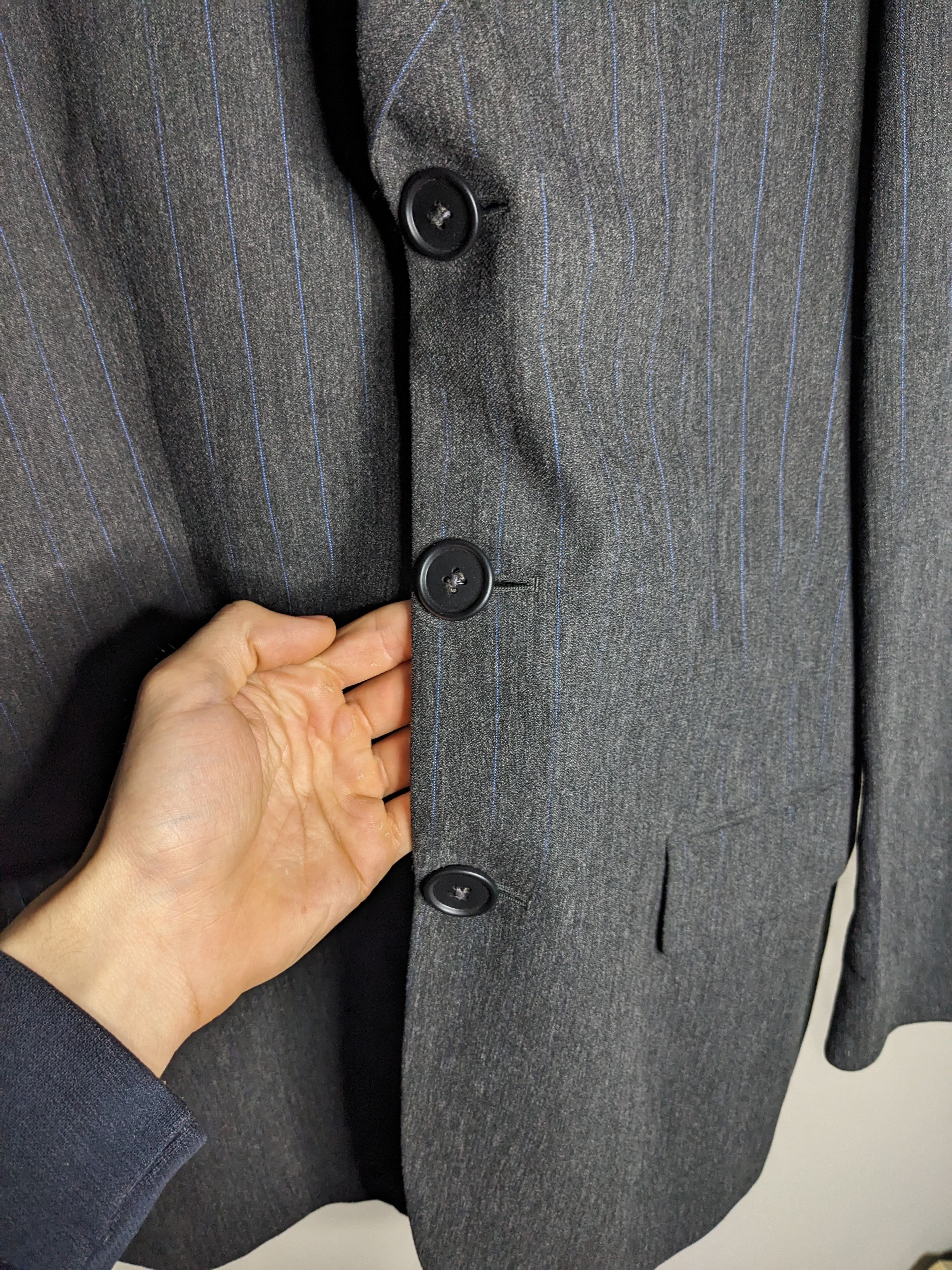 Dolce & Gabbana VTG 90s Dolce Gabbana Pinstripe Blazer Suit Jacket 42R Wool Size 42R - 6 Thumbnail