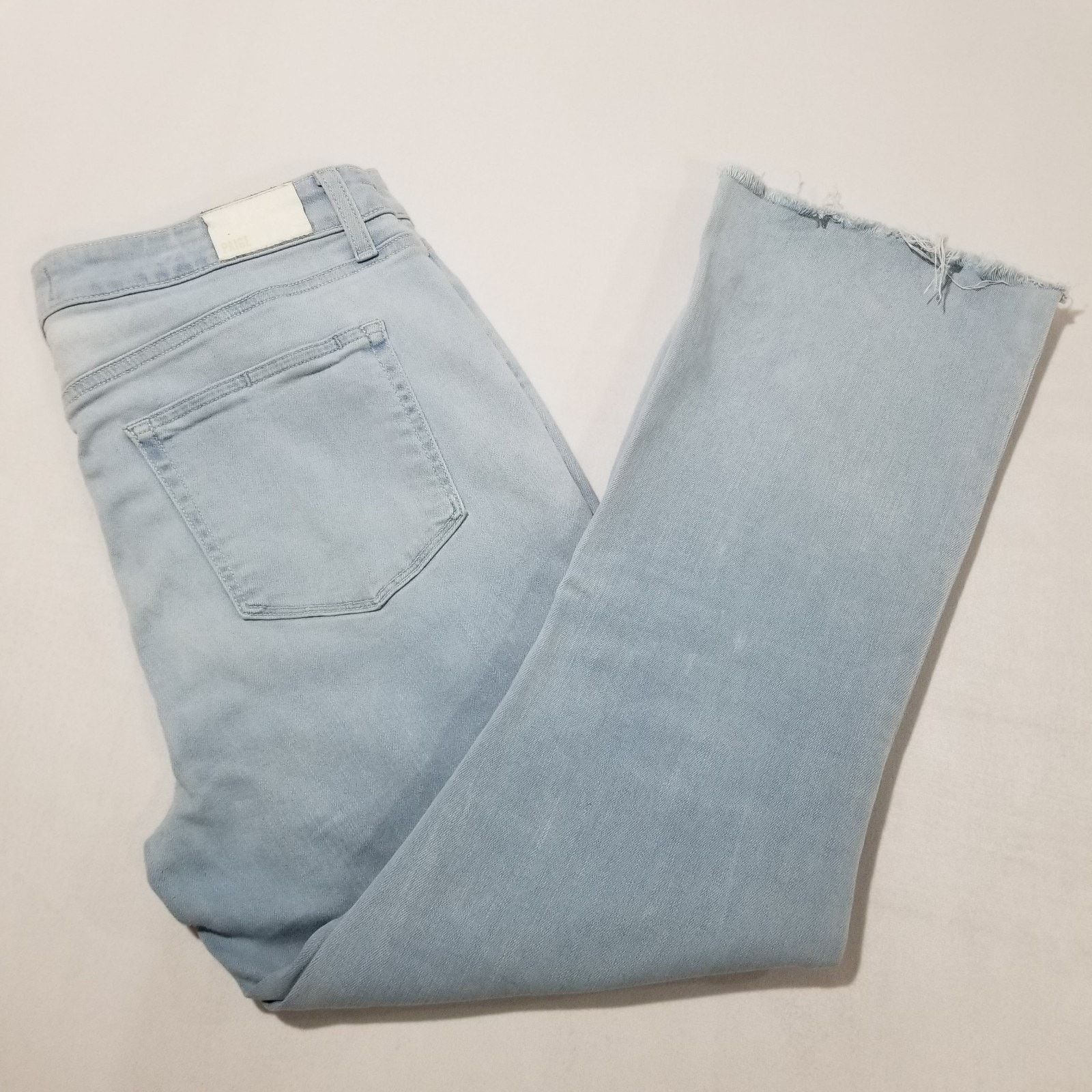 Paige Paige Denim 32 Colette Crop Flare Jeans Fringe Raw Hem Size 32" / US 10 / IT 46 - 3 Thumbnail