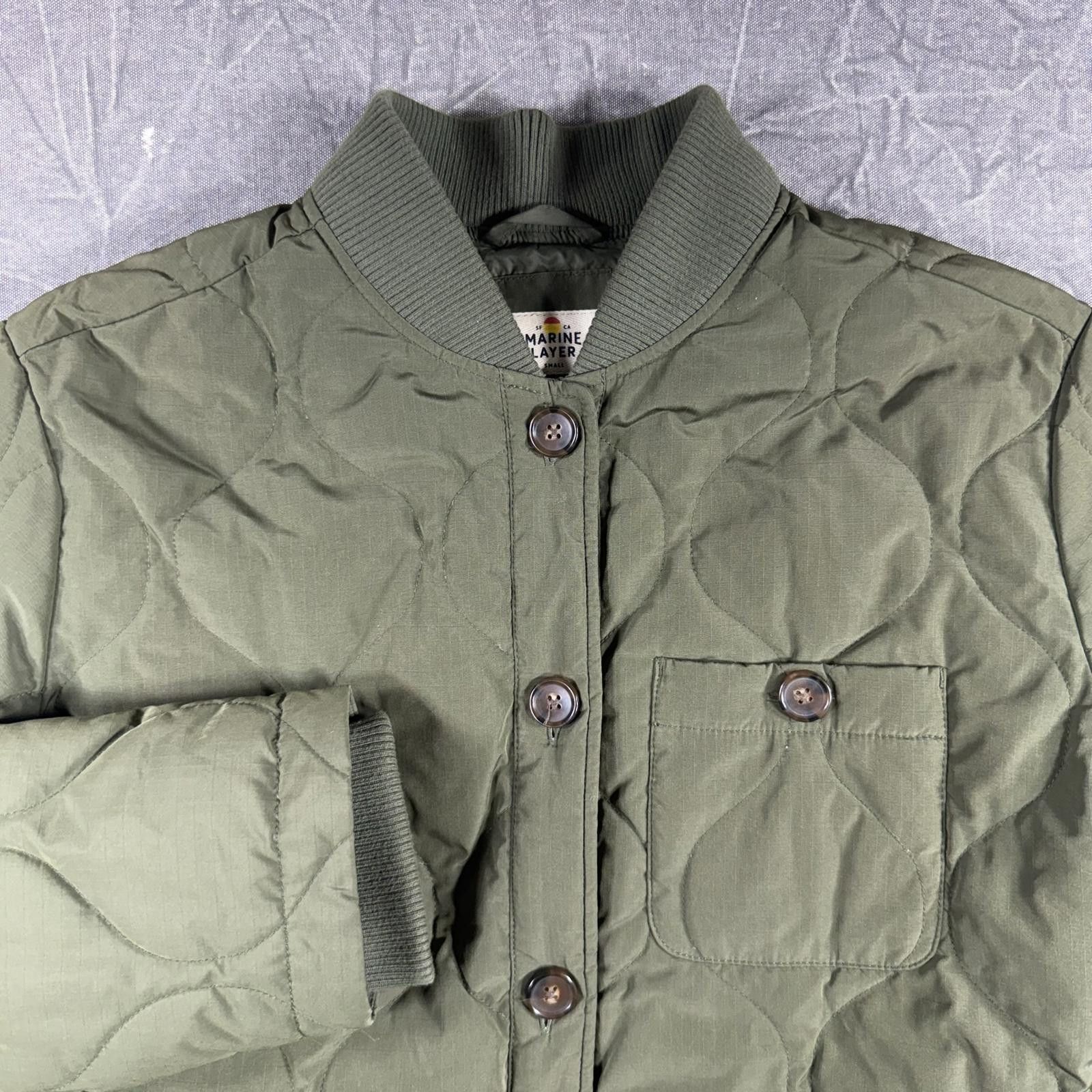 Marine Layer Marine Layer Jacket Women's S Green Quilted Puffer Size S / US 4 / IT 40 - 1 Thumbnail