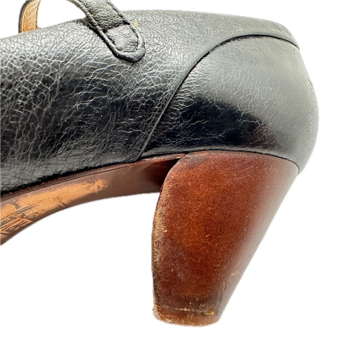 Frye Frye Lisa T-Strap Black Leather Mary Jane 8M Chunky Block Size US 8 / IT 38 - 14 Thumbnail
