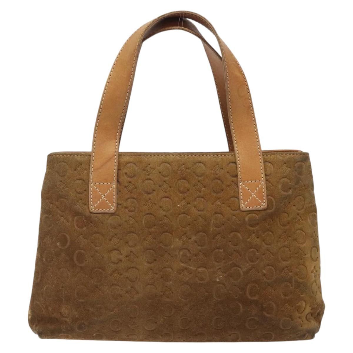 Celine CELINE Macadam Canvas Hand Bag Suede Brown Gold Size ONE SIZE - 2 Thumbnail