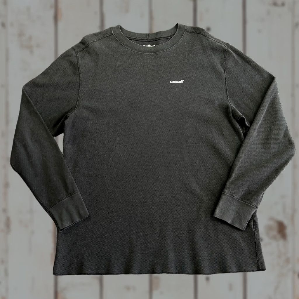 Carhartt VINTAGE Carhartt Mens Thermal Shirt 2XL Tall Long Sleeve Heavyweight Cotton Black K228 Size US XXL / EU 58 / 5 - 1 Thumbnail