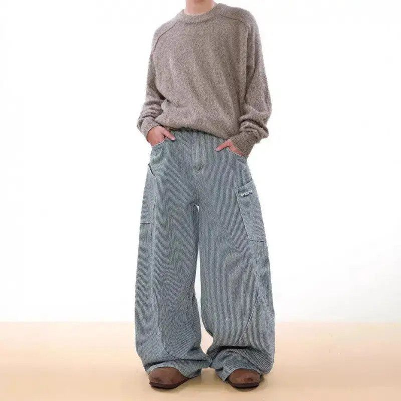 Japanese Brand Retro straight striped wide leg jeans Size US 32 / EU 48 - 1 Thumbnail