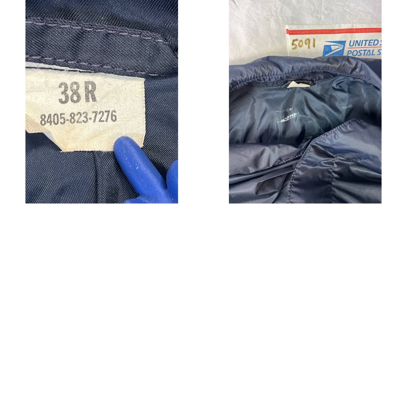 Rains VINTAGE USAF Coat Overcoat Men 38R Blue Polyester Lined Lightweight Removable Lining Zipper Button Buckle Canvas USA Made Size US XXS / EU 40 - 8 Thumbnail