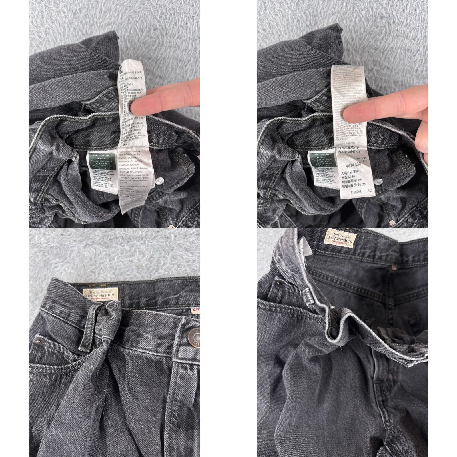 Levi's Levi's Women's Wide-Leg Denim Pants 24 Black Cotton Vintage 90s Baggy Jeans Size 42" / US 20 - 8 Thumbnail