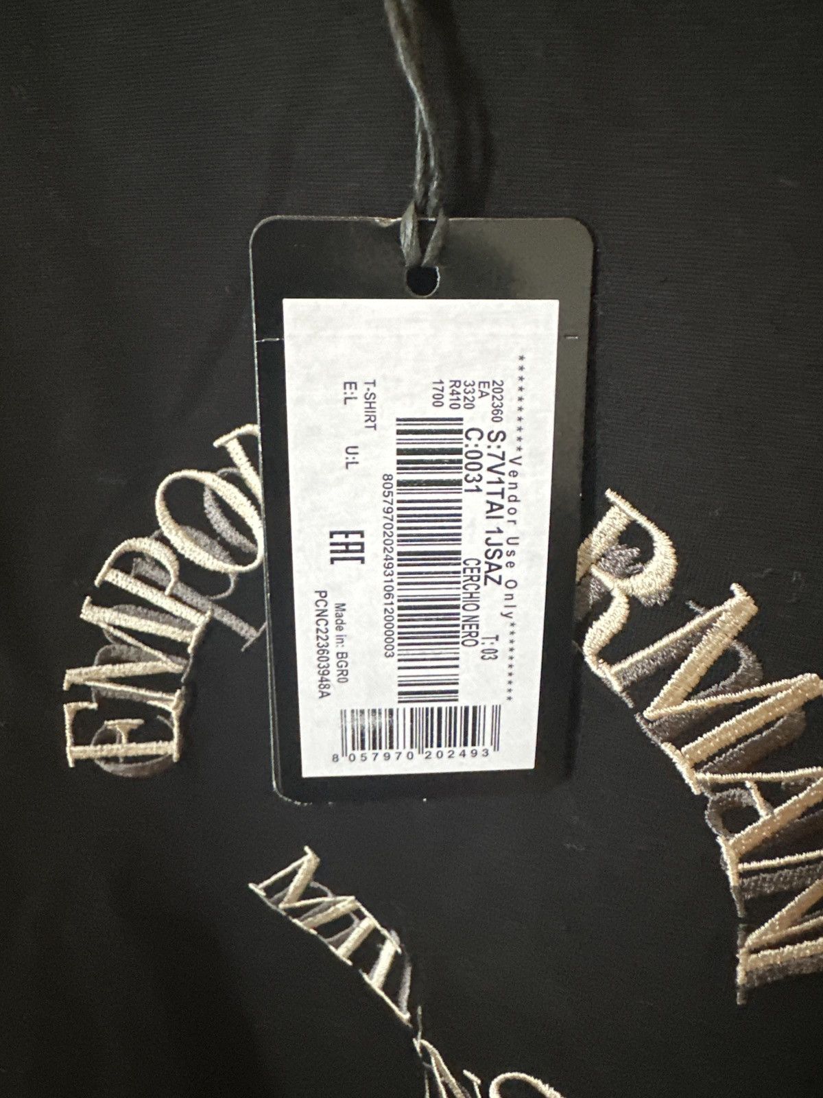 Emporio Armani Emporio Armani black long sleeve circle name tee Size US L / EU 52-54 / 3 - 3 Thumbnail