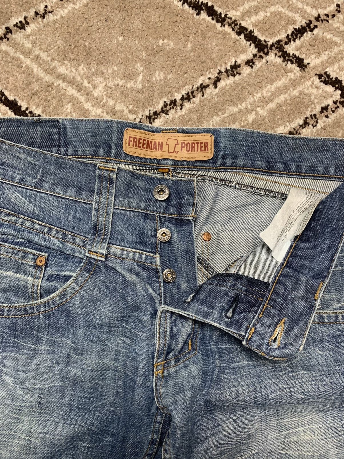 Freeman T. Porter × If Six Was Nine × Japanese Brand Vintage 90's Style Freeman T. porter Distressed Jeans Size US 34 / EU 50 - 7 Thumbnail