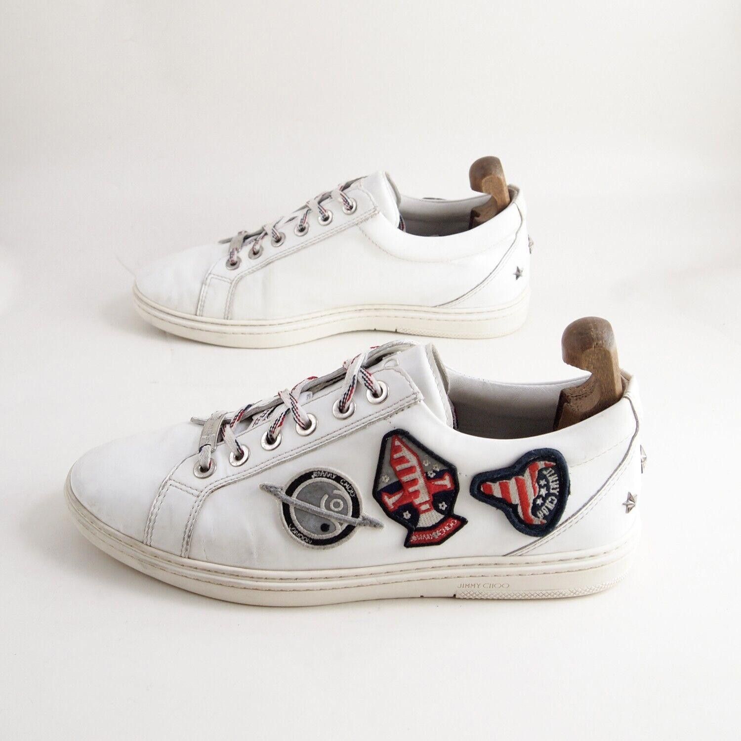 Jimmy Choo Jimmy Choo Low Top Sneakers White Leather Mens US 10 EU 43 Size US 10 / EU 43 - 2 Thumbnail