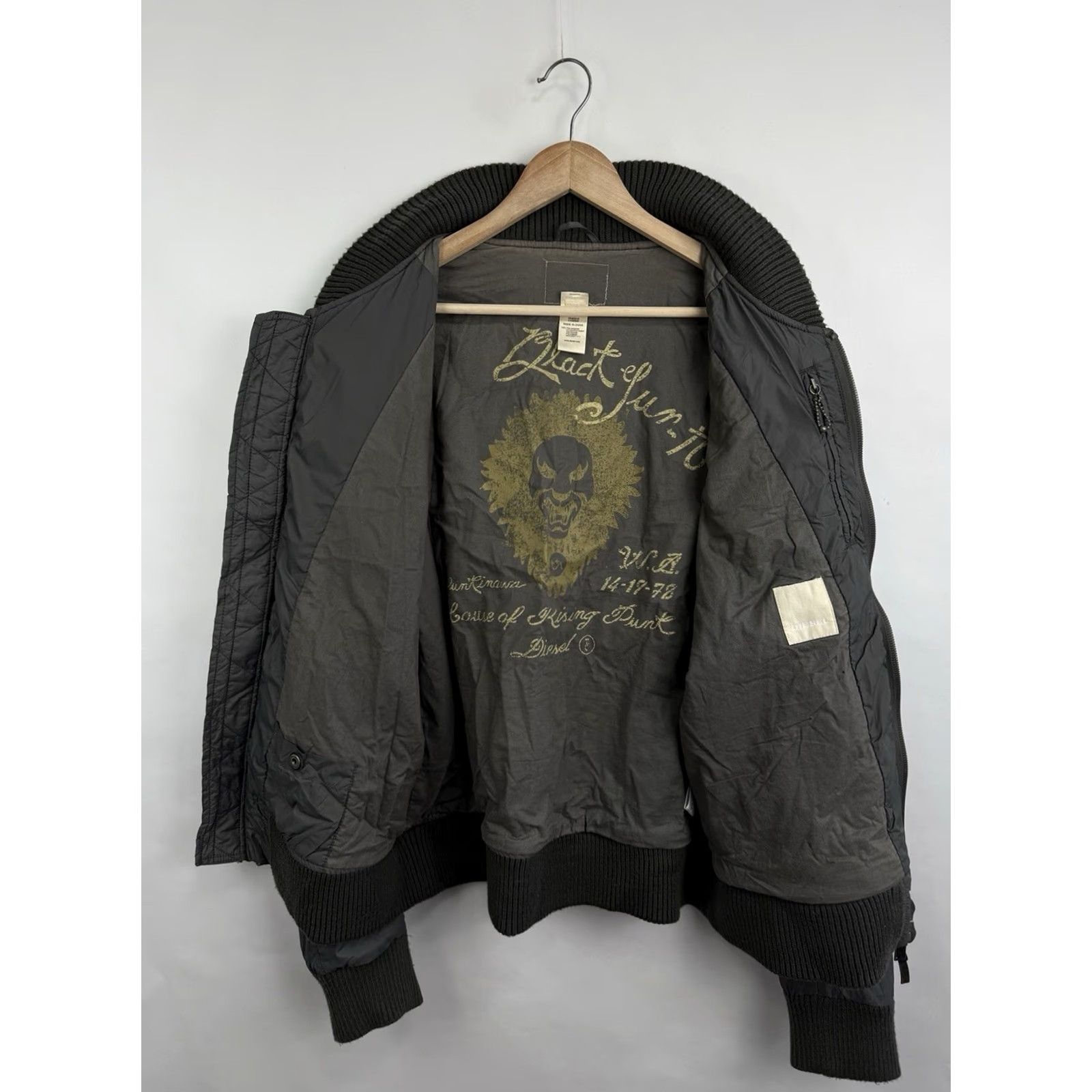 Diesel Diesel Japan Style Bomber Jacket Mens XL Gray Nylon Size US XL / EU 56 / 4 - 7 Thumbnail