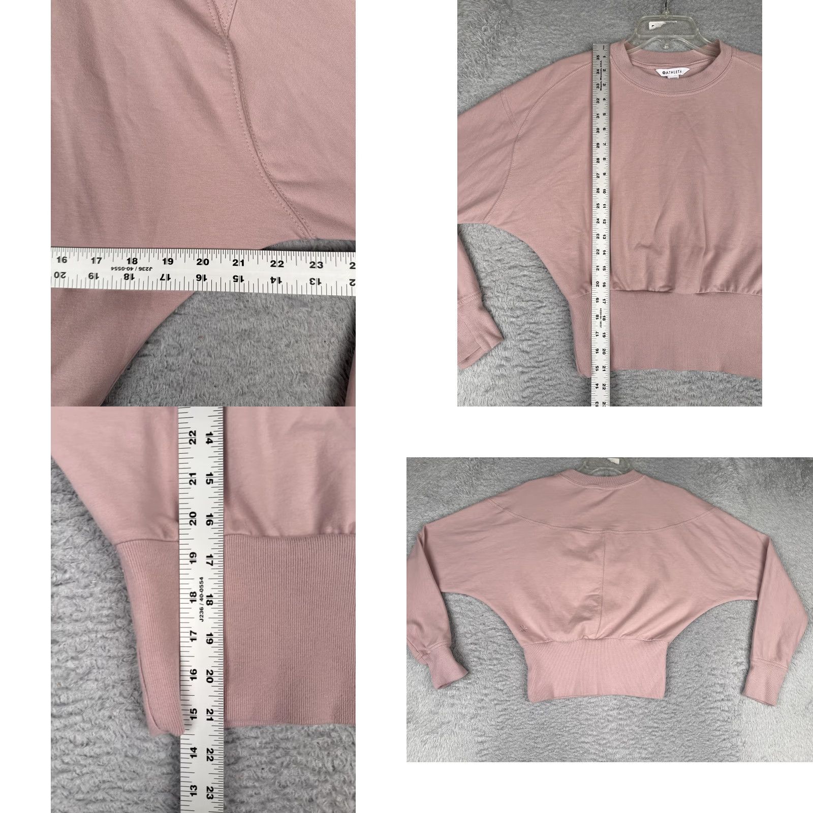 Athleta Athleta Sweater Womens XS Pink Dolman Sleeve Crew Pullover Cropped Knit Pullover Casual Fall Winter Size XS / US 0-2 / IT 36-38 - 8 Thumbnail