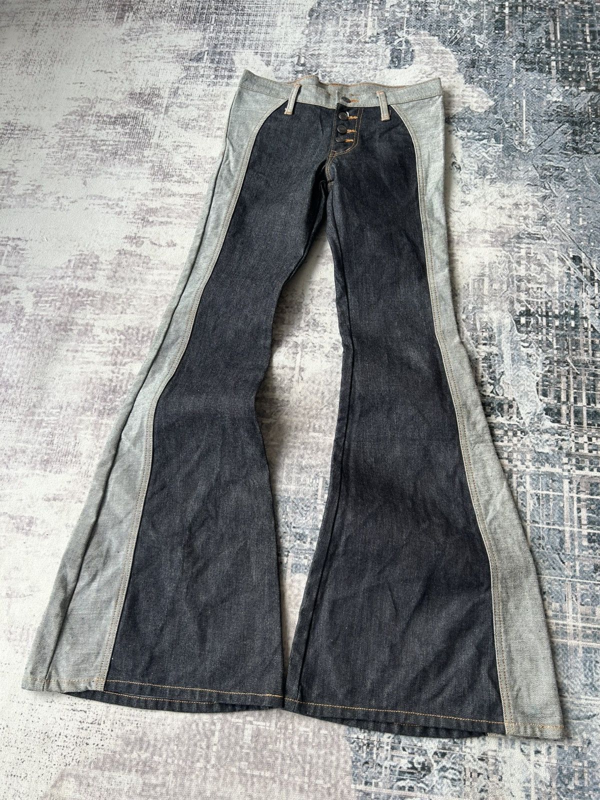 Japanese Brand Super Flared Rockstar Punk Jeans Size US 28 / EU 44 - 5 Thumbnail