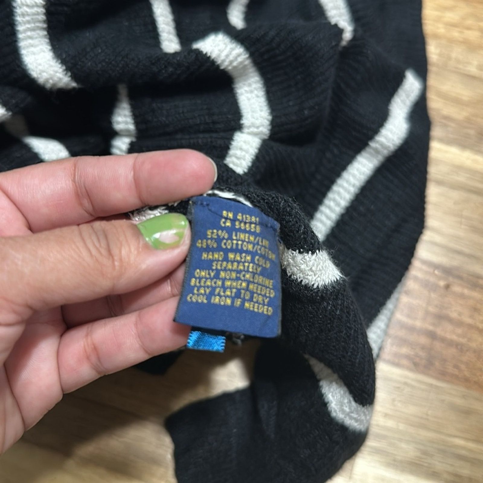 Polo Ralph Lauren Polo Ralph Lauren Button Shoulder Striped Black Sweater Size M / US 6-8 / IT 42-44 - 9 Thumbnail