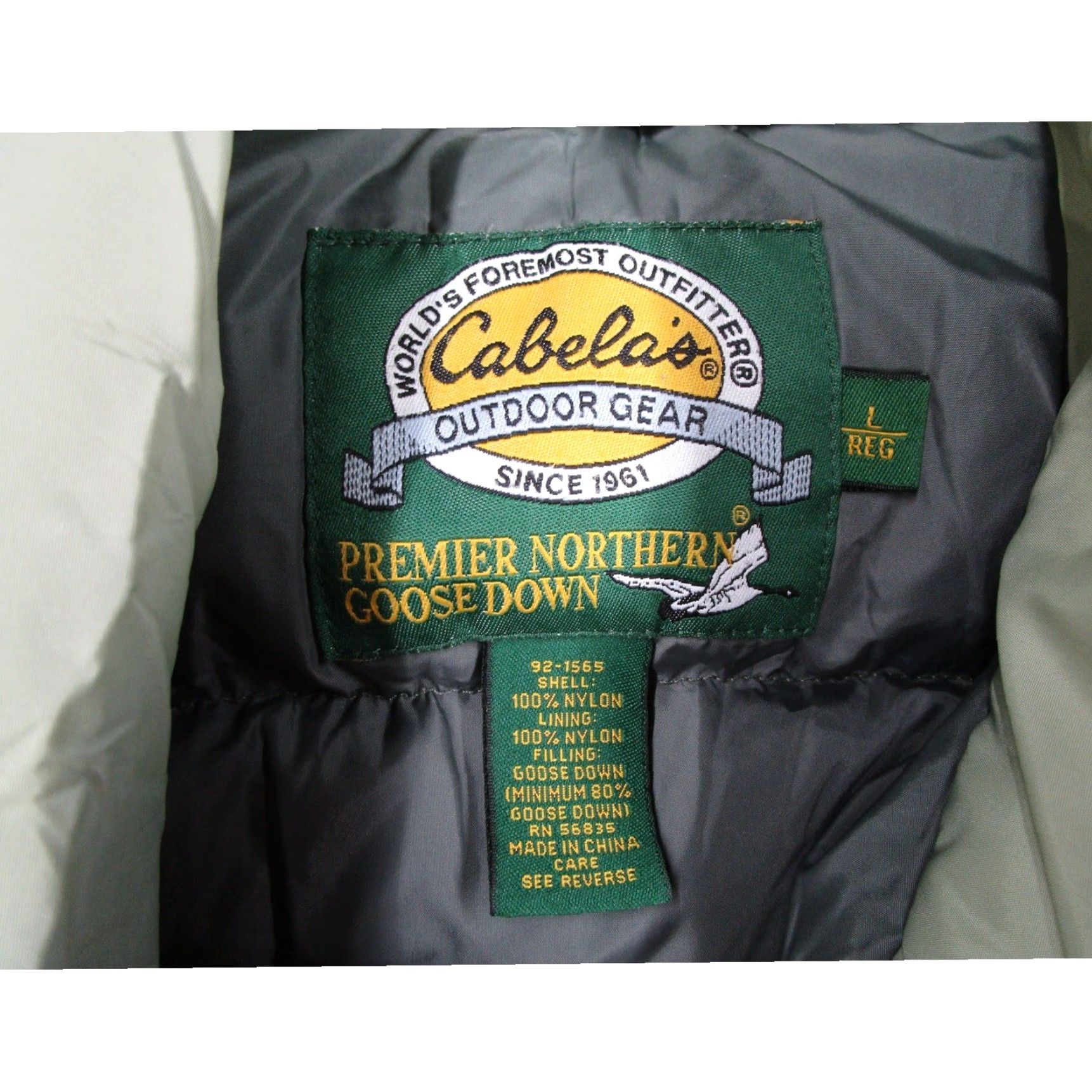 Vintage Cabela's Premier Northern Goose Down Puffer Vest Mens Large Sage Green 92-1565 Size US L / EU 52-54 / 3 - 2 Thumbnail