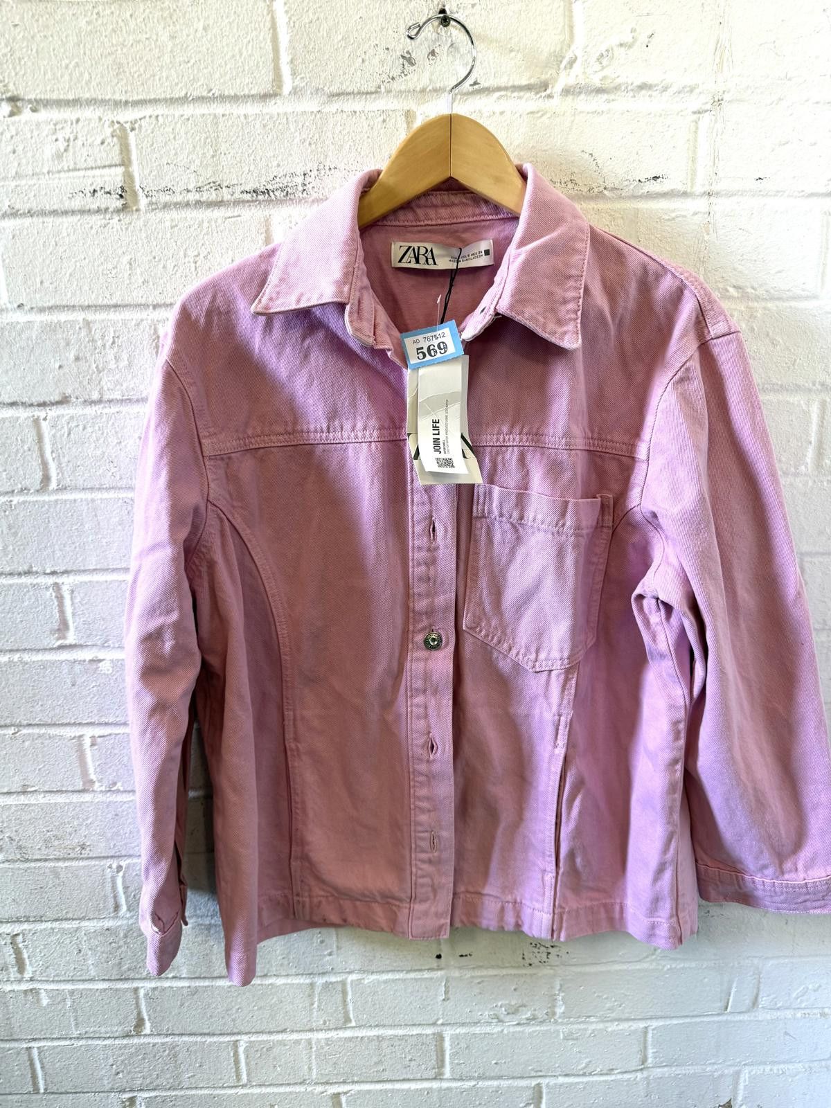 Zara Zara Pink Button-Up Jacket - Size S Size S / US 4 / IT 40 - 1 Thumbnail