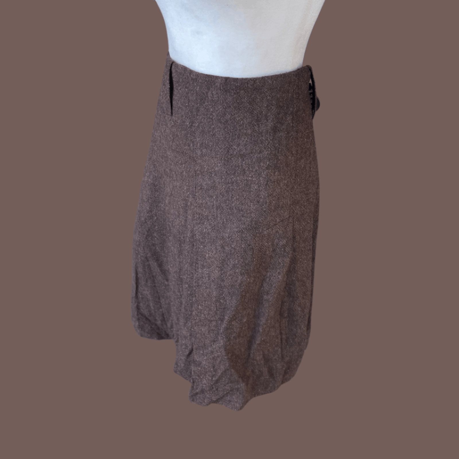 Vintage VTG Pleated Wool Skirt | Grace Dane Lewis Brown Quiet Luxury Size 30" / US 8 / IT 44 - 3 Thumbnail