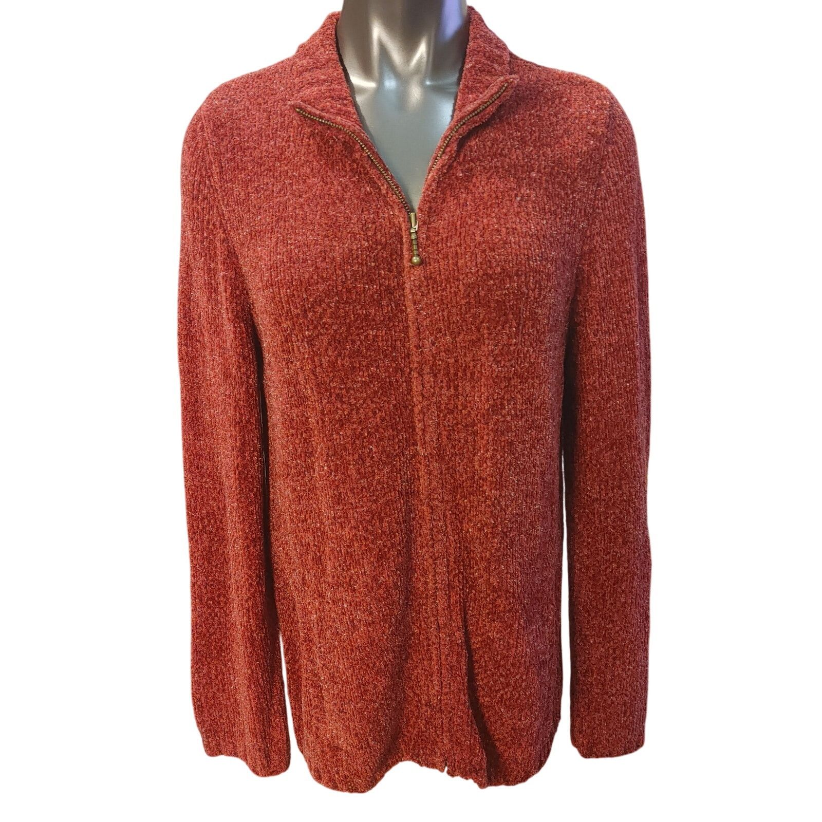 Croft & Barrow Croft & Barrow Womens L Red PlushLong Sleeve 3/4 Zip Sweater Size L / US 10 / IT 46 - 1 Thumbnail