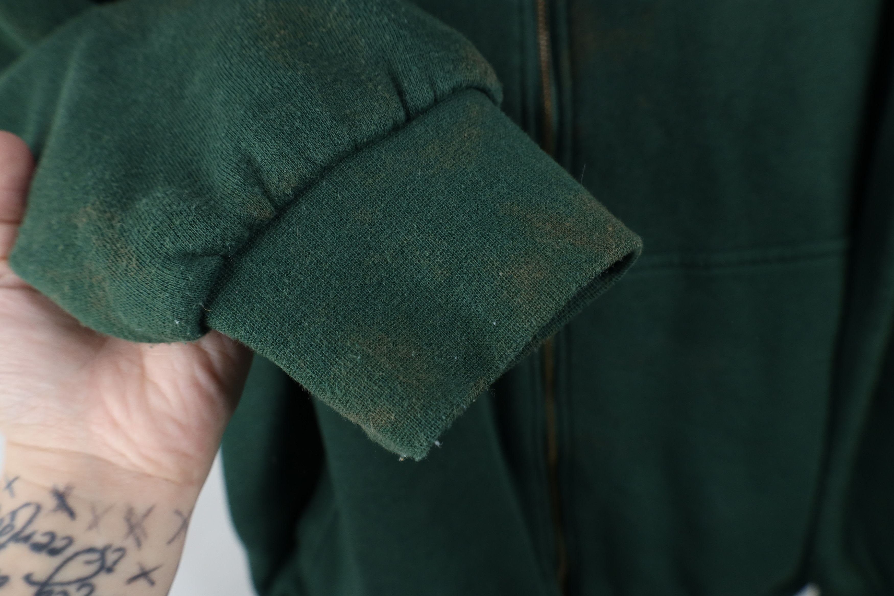 Vintage Vintage 90s Streetwear Waffle Knit Lined Blank Hoodie Size US XXL / EU 58 / 5 - 7 Thumbnail