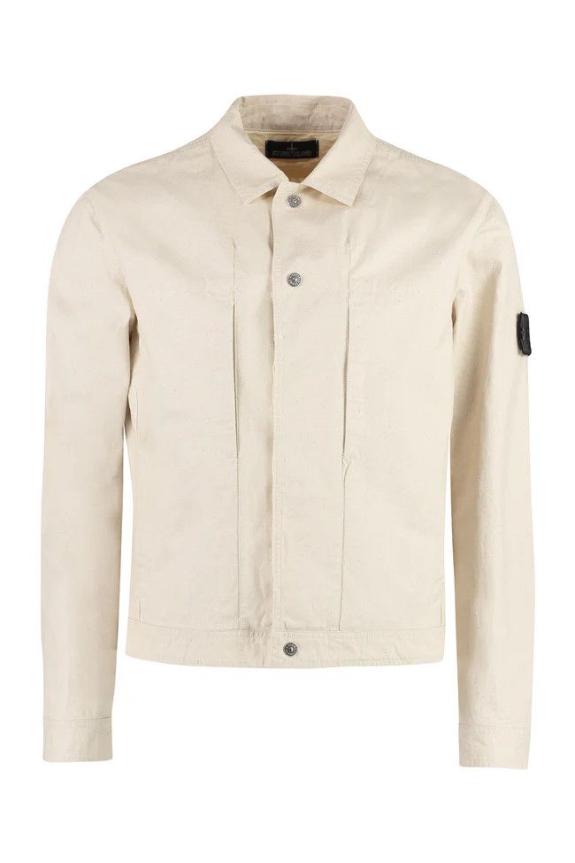 Stone Island o1mle0624 Cotton Overshirt in Ivory Size US M / EU 48-50 / 2 - 1 Thumbnail