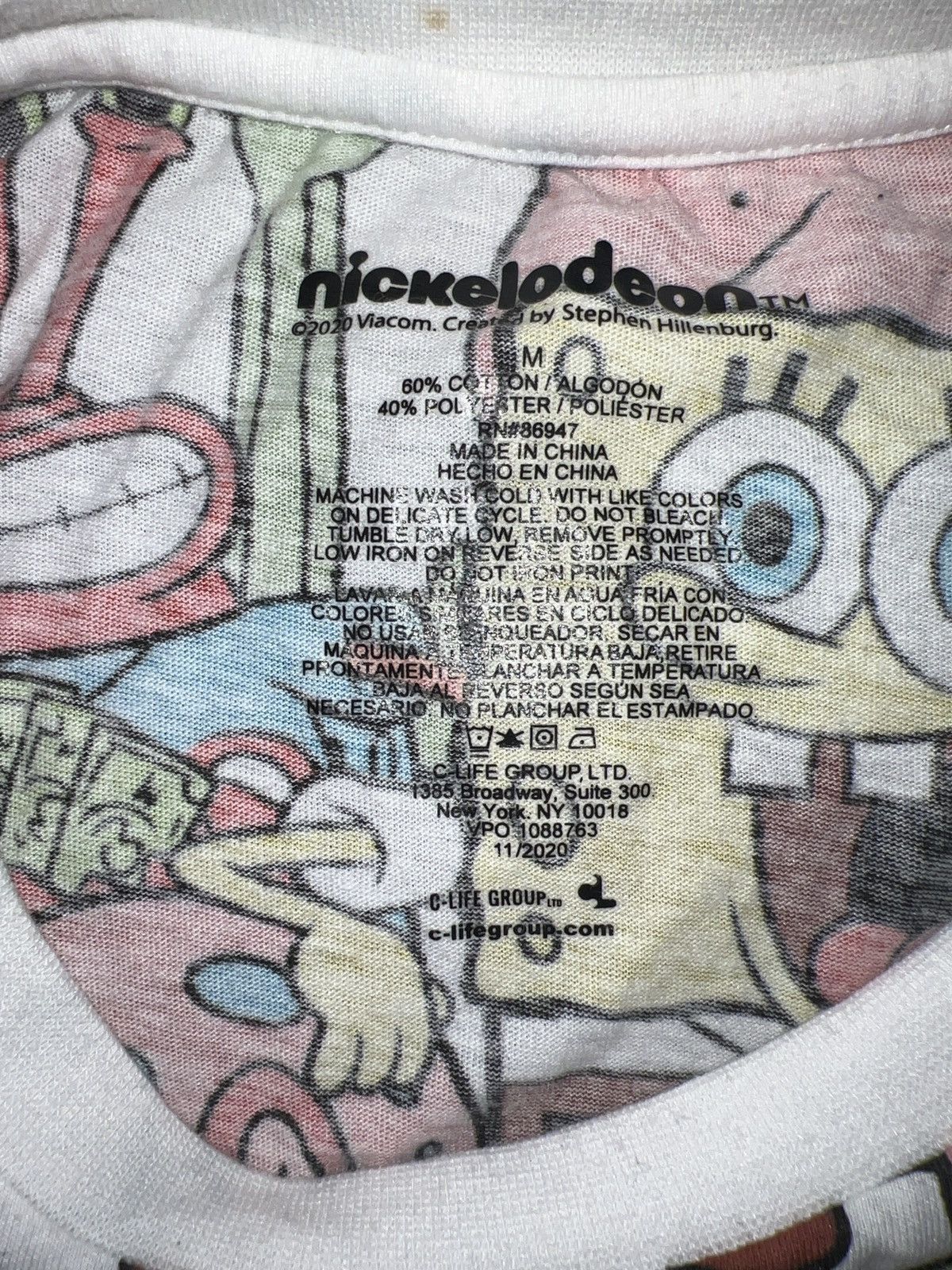 Nickelodeon Nickelodeon SpongeBob SquarePants All-Over Tee Size US M / EU 48-50 / 2 - 5 Thumbnail