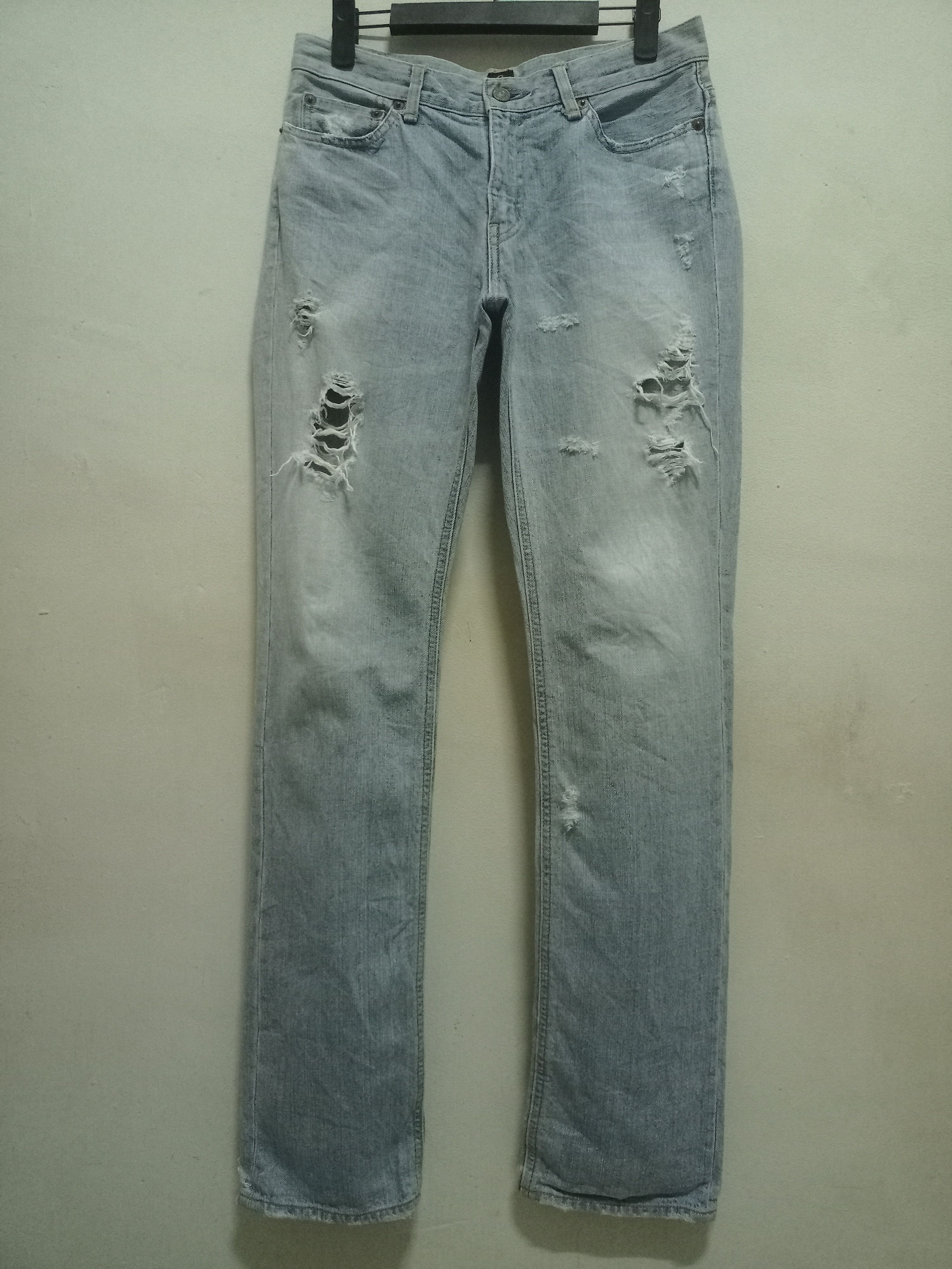 Japanese Brand Vintage BLUE WAY ET BOITE Blue Wash Distressed Jeans 29x31 Size US 29 - 1 Thumbnail