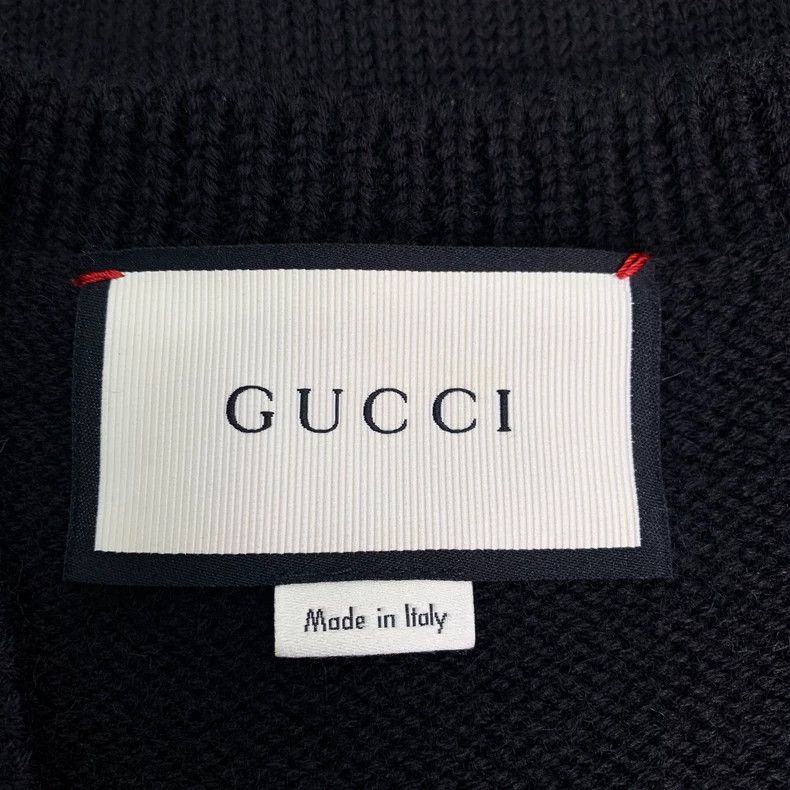 Gucci Gucci Black bee embroidery V-neck wool sweater 2501-Nextarr Size US S / EU 44-46 / 1 - 5 Thumbnail