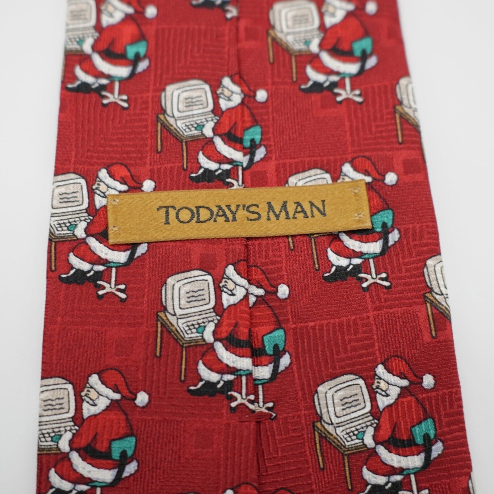 Designer Today's Man Red Christmas Santa Computer Woven Short Wide Si Size ONE SIZE - 3 Thumbnail