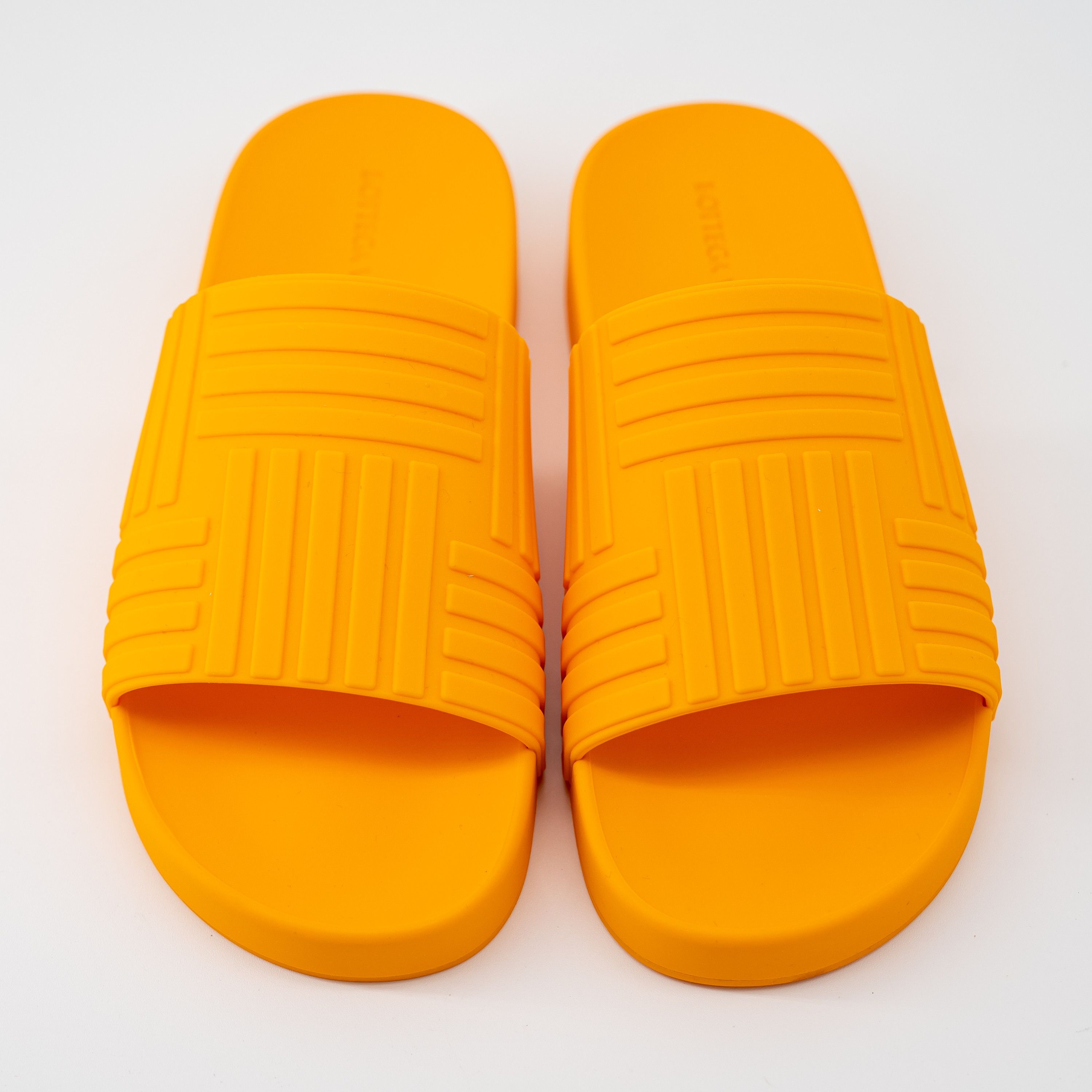 Bottega Veneta 37 7 us Bottega Veneta Rubber Slide Sandals Orange Tangerine Size US 7 / IT 37 - 3 Thumbnail
