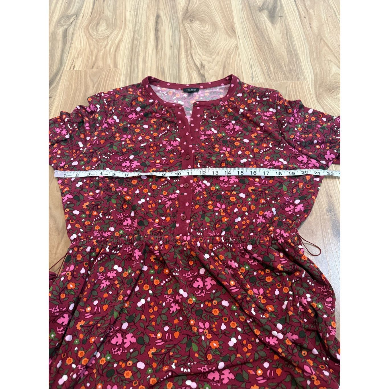 Talbots Talbots Womens Floral Contrast Belted Dress Long Sleeve Slit Size L / US 10 / IT 46 - 7 Thumbnail