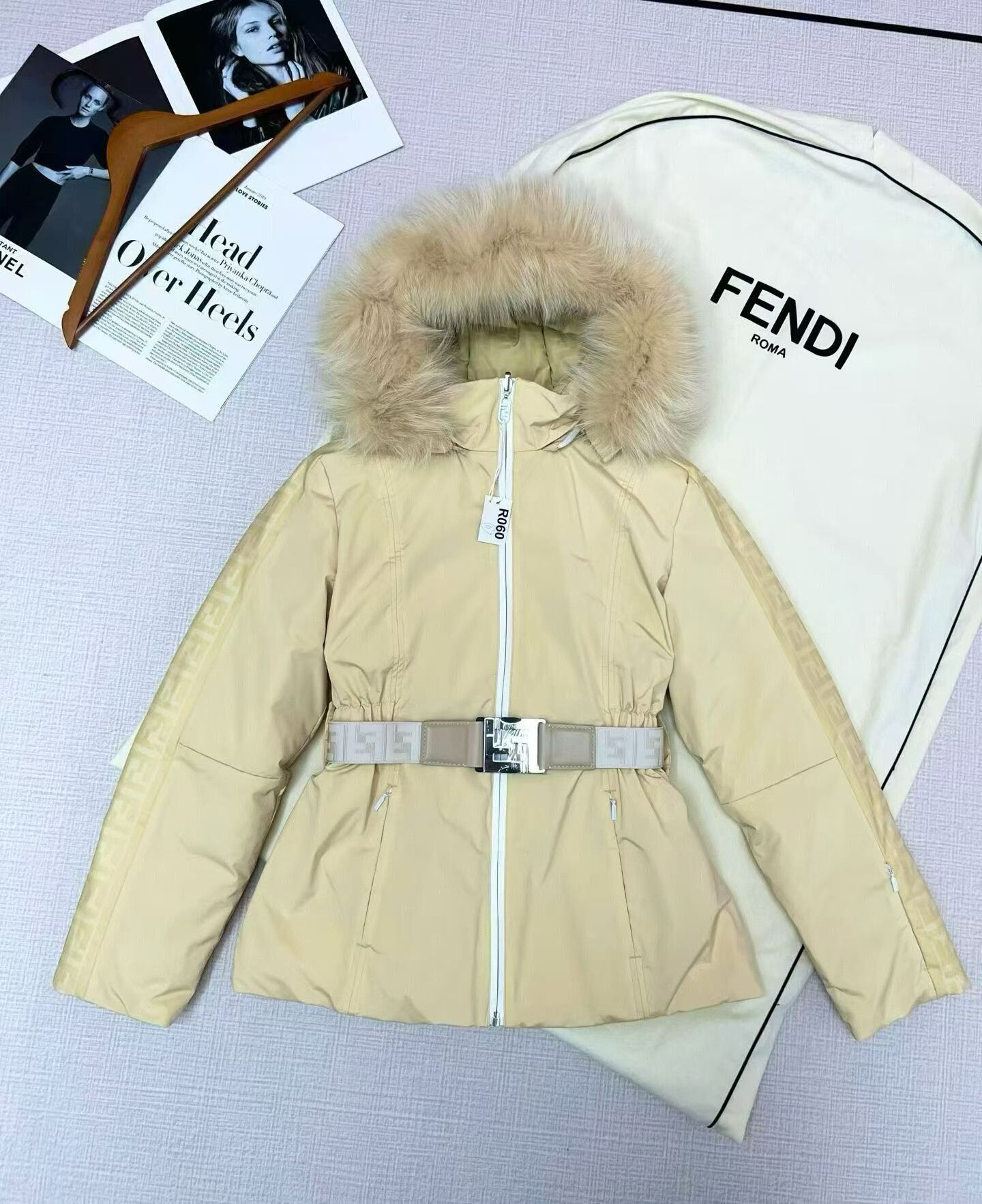 Fendi Double-Sided Logo Hooded Down Jacket