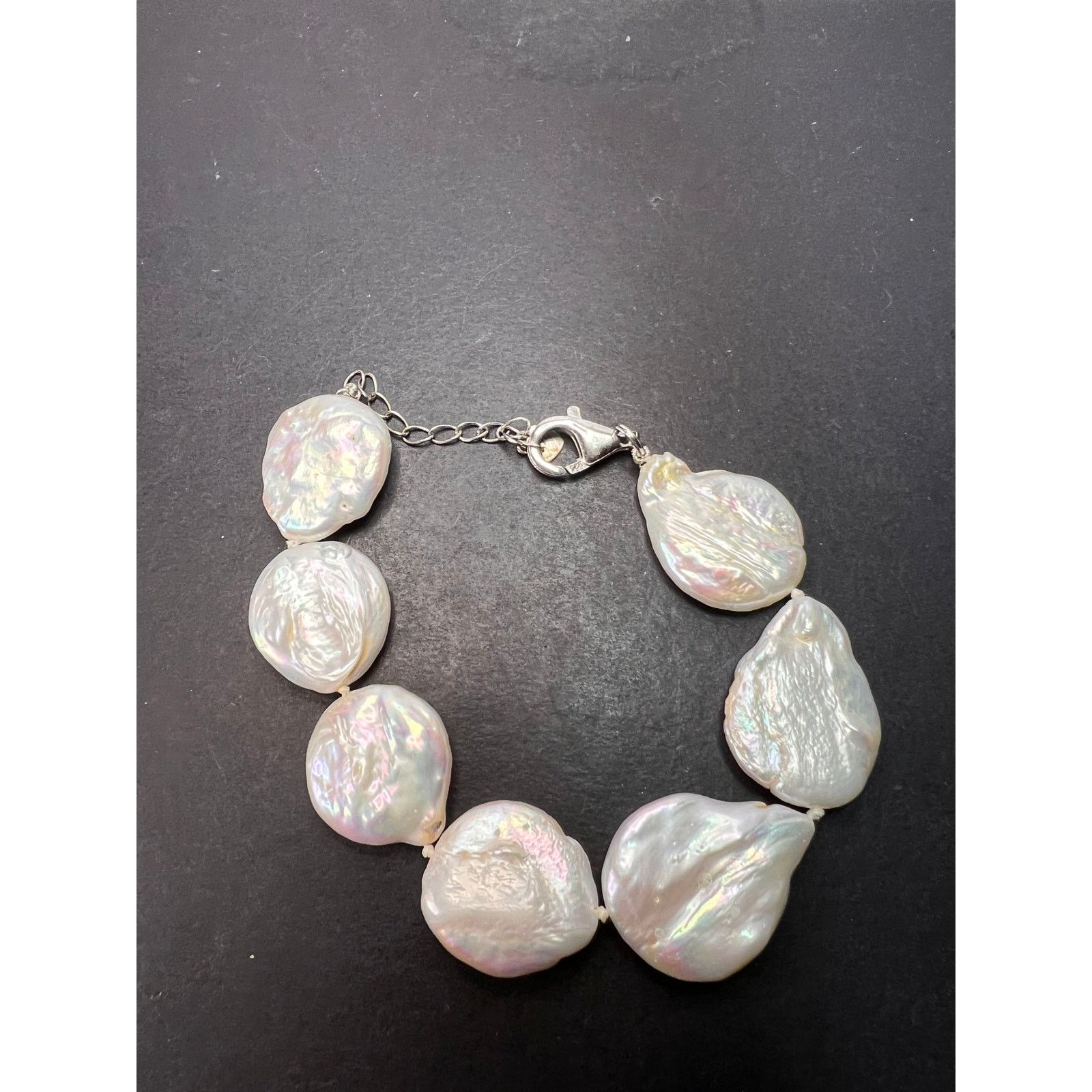 Other Cultured coin pearls bracelet with sterling silver clasp Size ONE SIZE - 10 Thumbnail