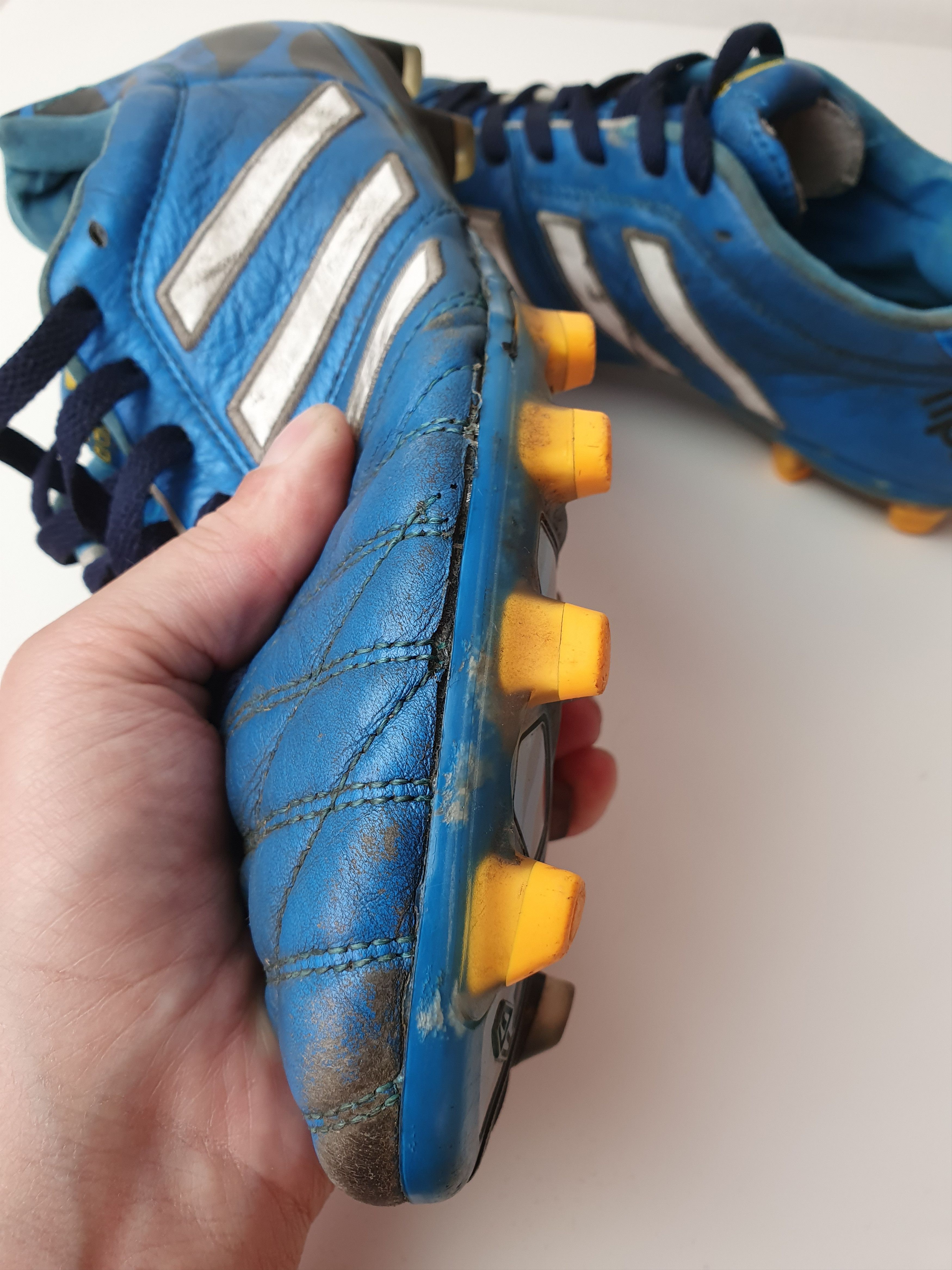 Adidas Vinatge Football Caps Adidas Adipure 11 Pro Blue Soccer Size US 8.5 / EU 41-42 - 15 Thumbnail