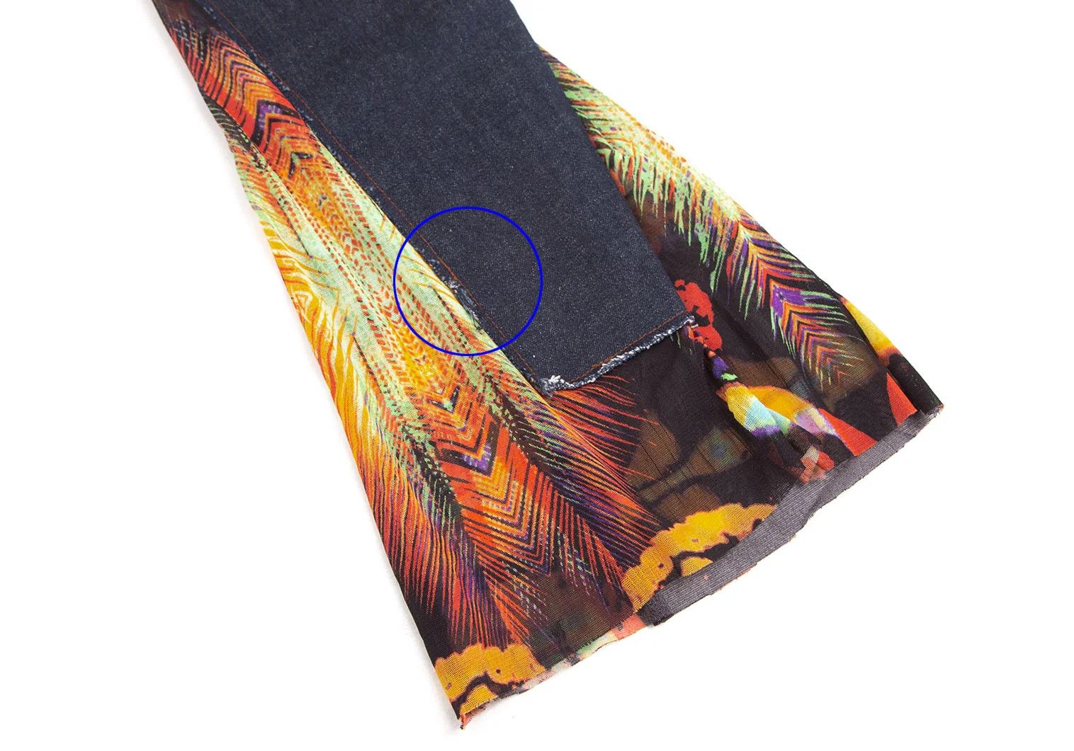 Jean Paul Gaultier Power Net Flare Denim Pants in Indigo Size 44 Size US 28 / EU 44 - 14 Thumbnail