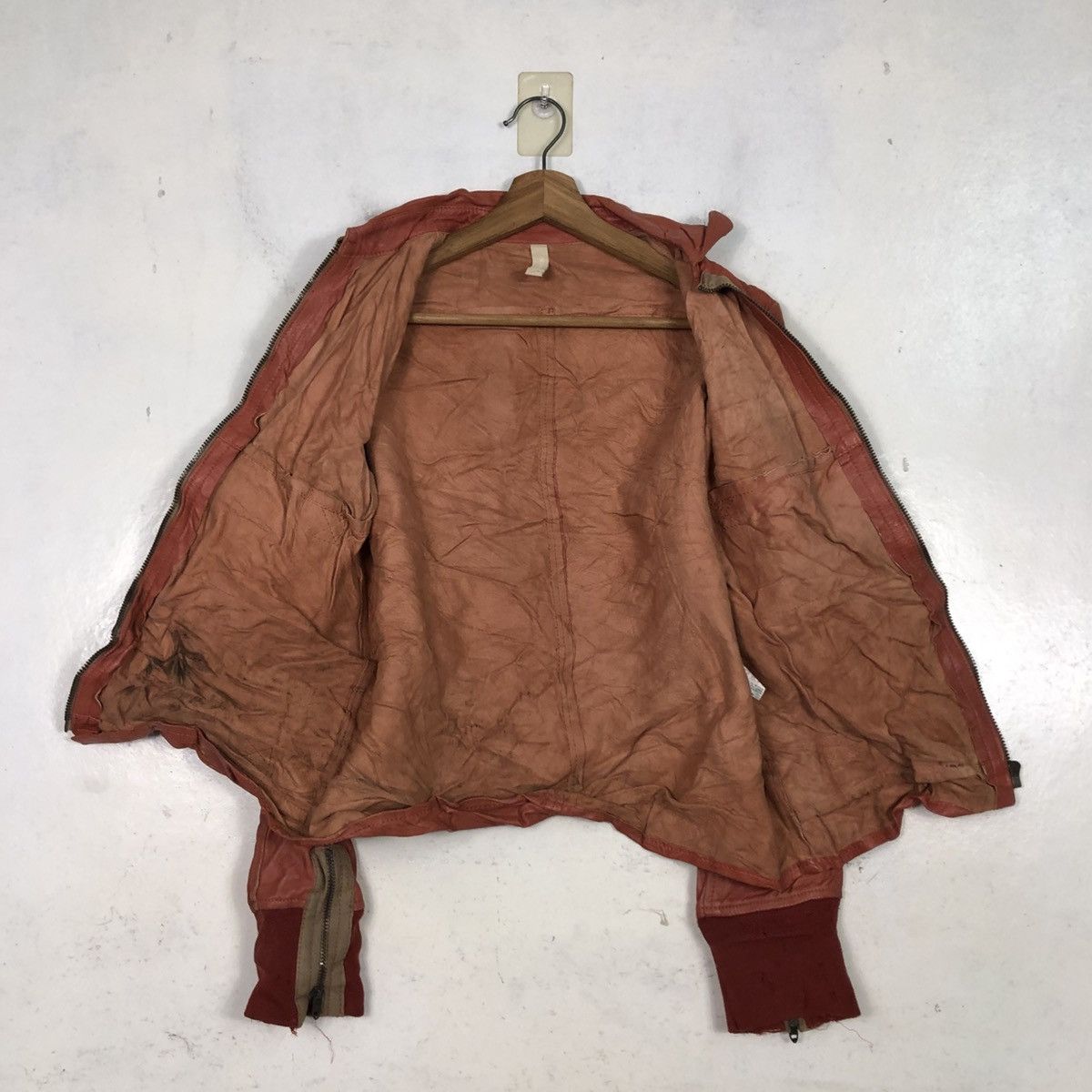 Issey Miyake 📌Vintage Biker Leather Jacket Design Works Japan Size US M / EU 48-50 / 2 - 15 Thumbnail