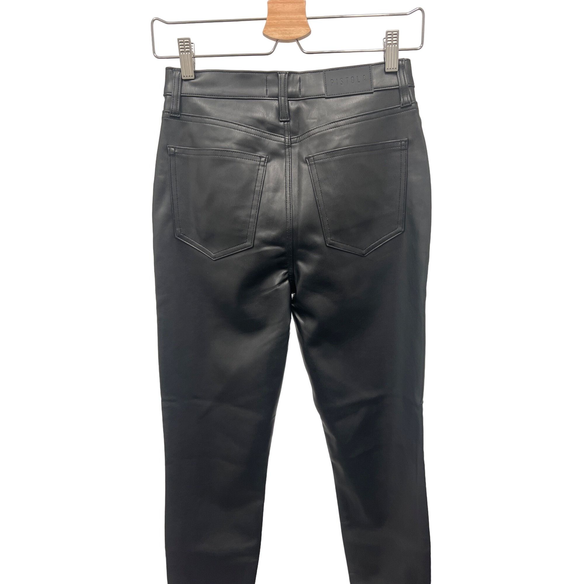 Pistola Pistola Aline Black Faux Leather Skinny Jeans Size 26" / US 2 / IT 38 - 8 Thumbnail
