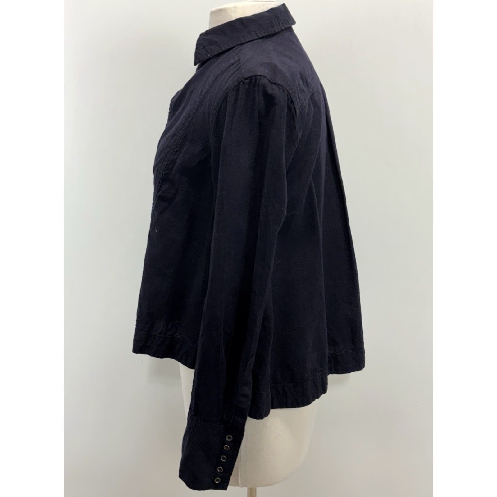 Free People Free People Popover Shirt Women's XS Dark Navy Linen Blend Boxy Boho Beachy Size XS / US 0-2 / IT 36-38 - 2 Thumbnail